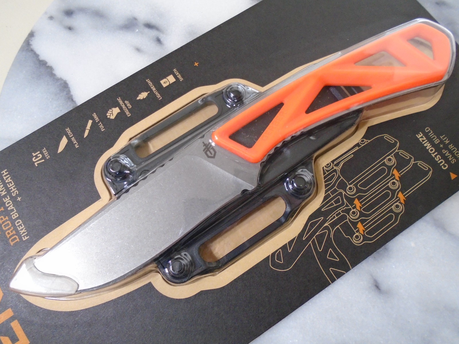 Gerber EXO-MOD Drop Point Fixed Blade Skinner Hunter Knife 7Cr17MoV Full Tang