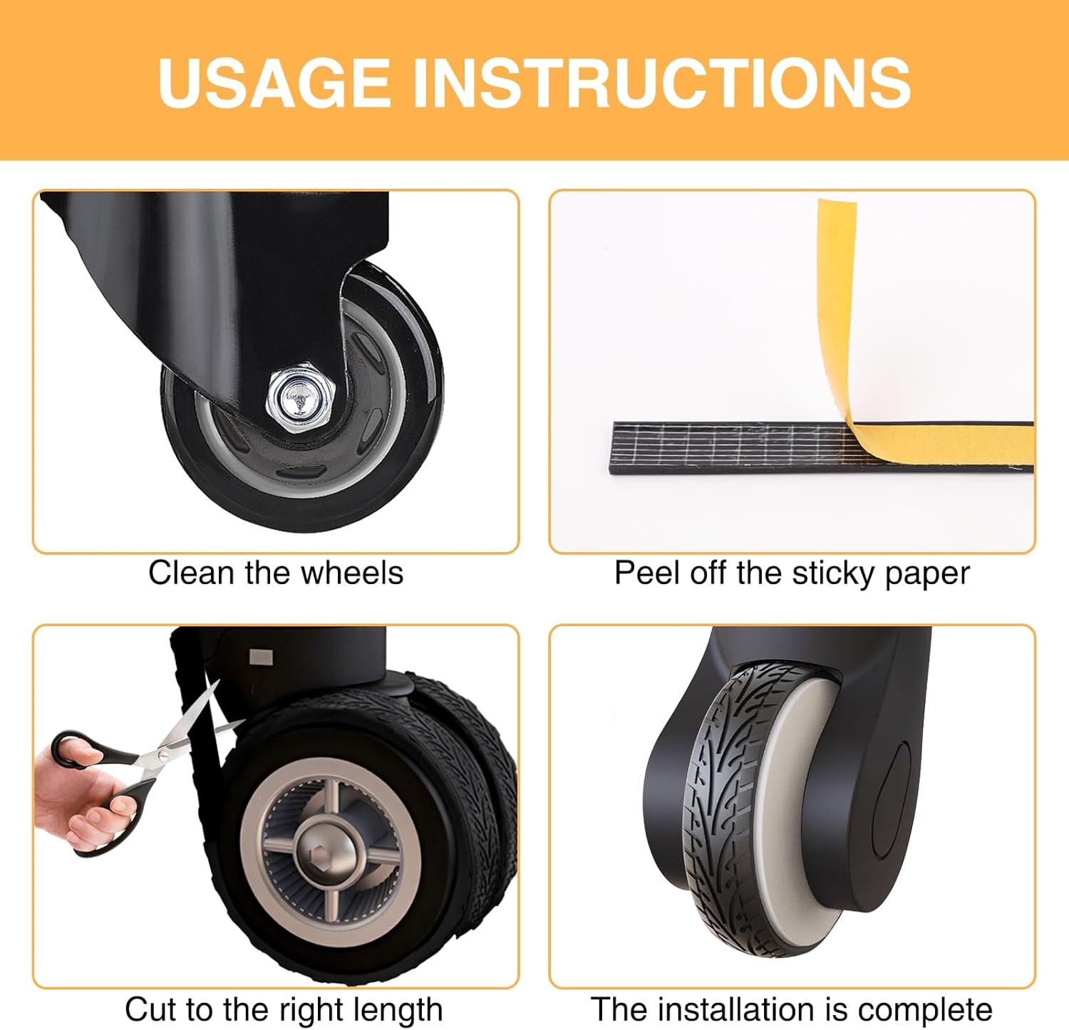 8 Pcs Silicone Luggage Wheel Covers for Rolling Suitcases Cuttable Wheel Protect