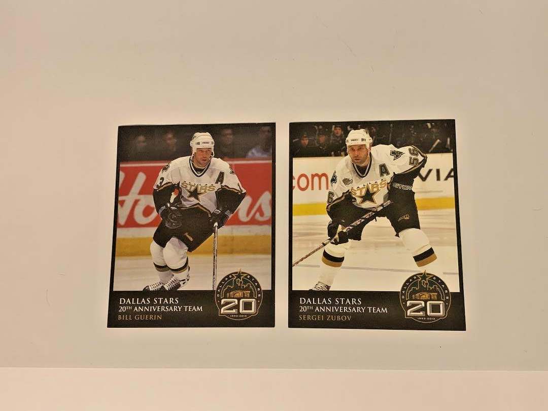 Dallas Stars 20th Anniversary Team Pictures Bill Guerin #13 and Sergi Zubov #56