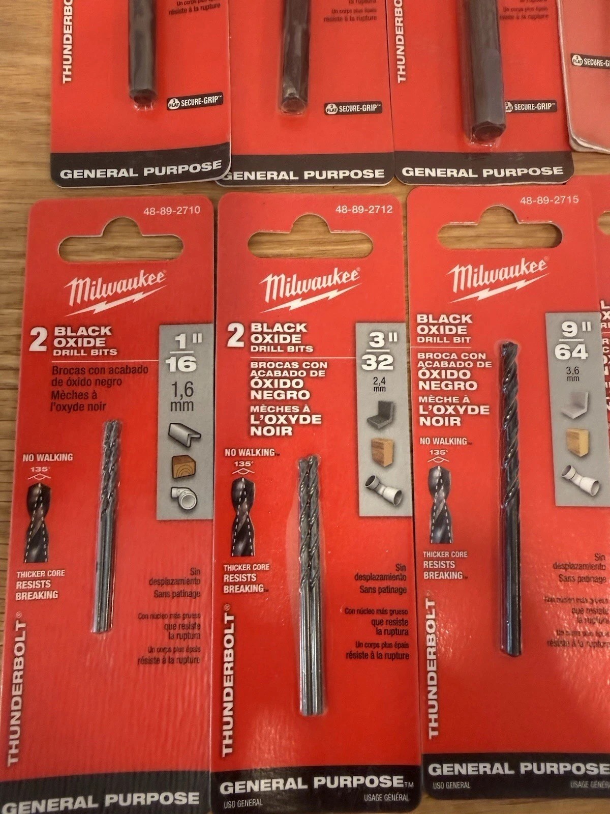Milwaukee Thunderbolt® Black Oxide Drill Bits General Purpose Lot/10 Various Szs
