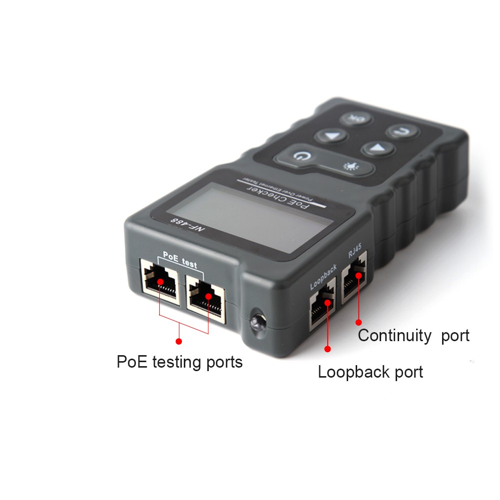 Noyafa PoE Checker Inline PoE Voltage & Current Tester with Cable tester NF-488