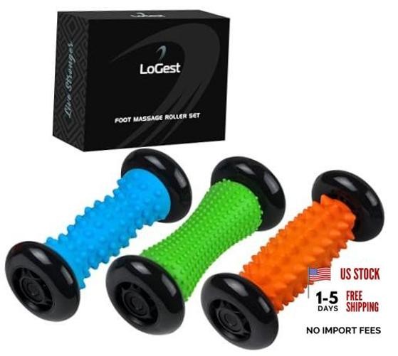 Orange, Blue, Green Logest Foot Massage Roller - 3 Pack