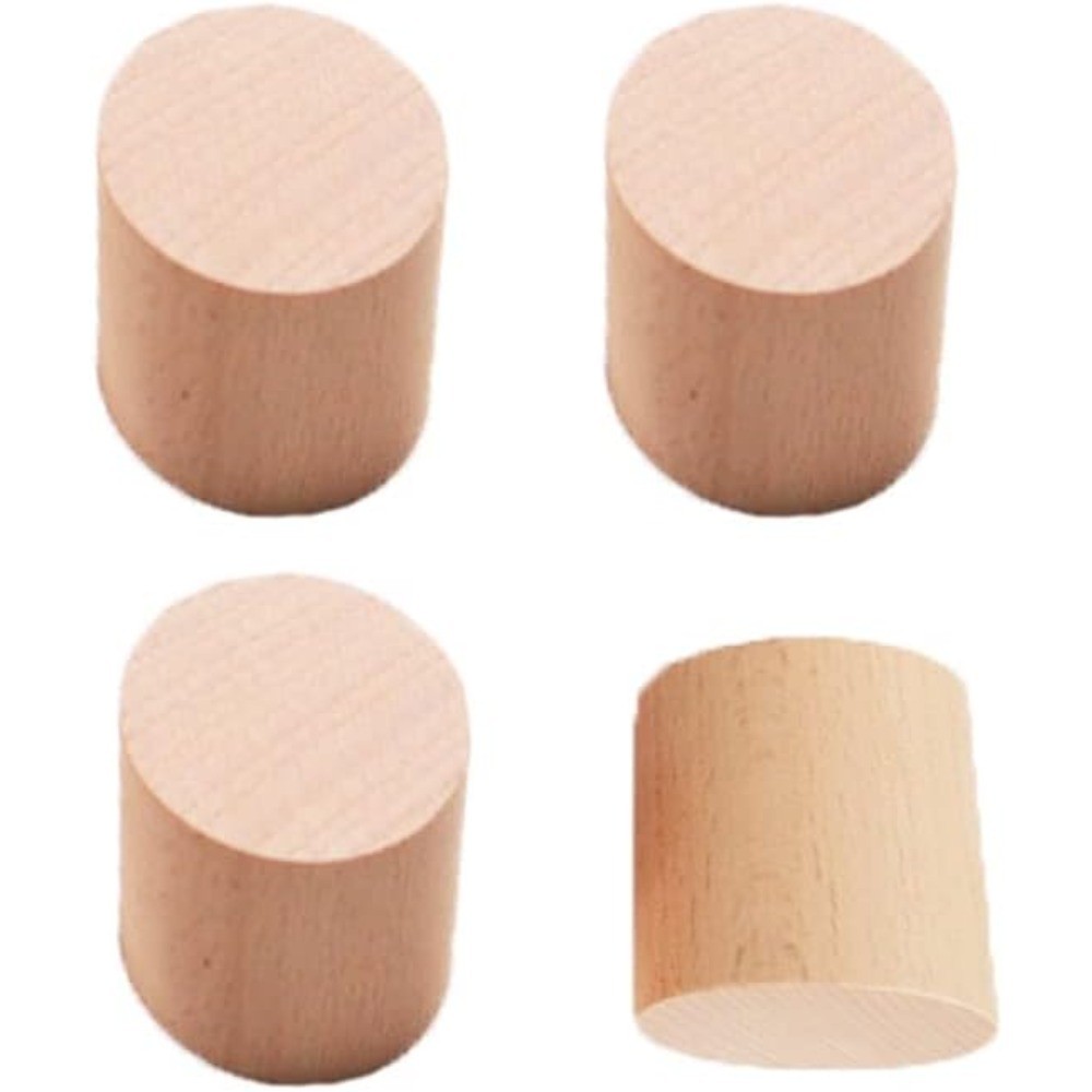 Wood Furniture Risers Set of 4 Natural Round Leg Extenders for Sofa Chair Table