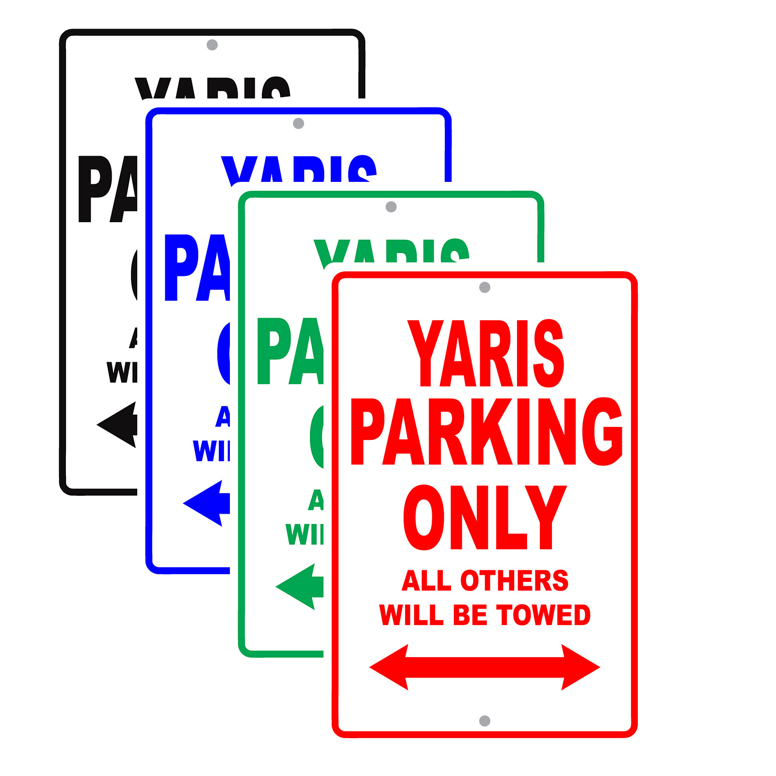Yaris Toyota Car Reserved Parking Only All Others Towed Garage Aluminum Tin Sign