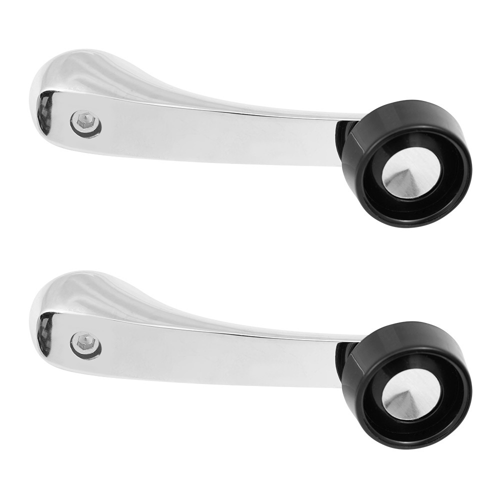 Pair Manual Window Crank Handles for Plymouth Chrysler Dodge Truck Chrome Black