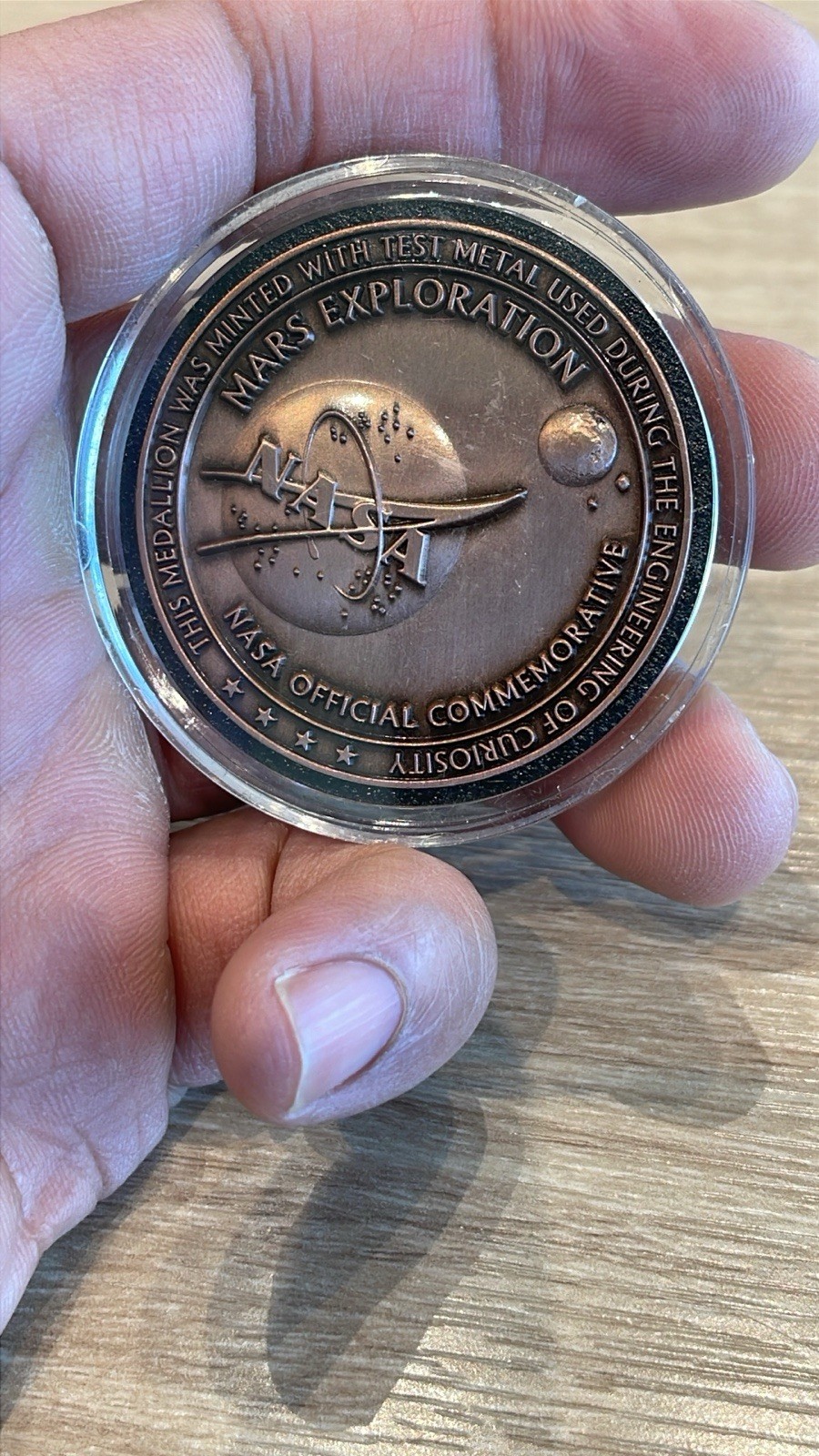 Table medal, Mars Curiosity Rover august 5 USA