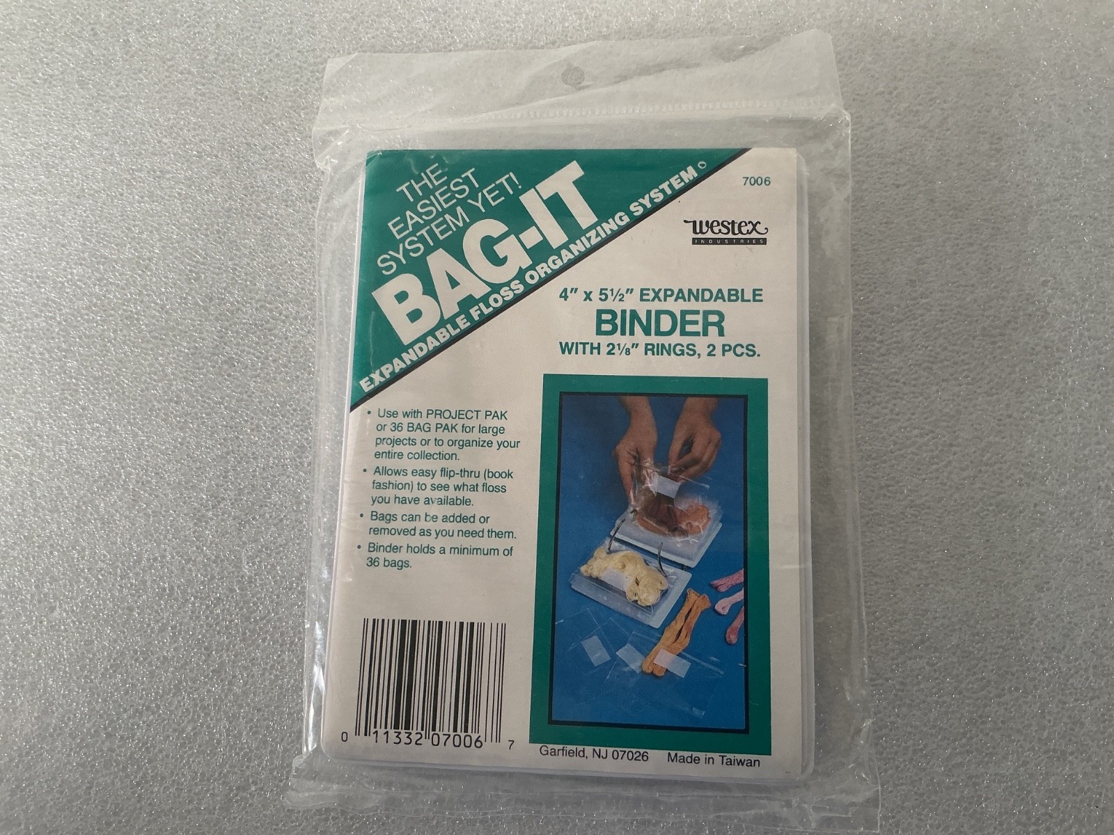 Westex Floss Organizing System Bag-It  4”X 5-1/2” w/ 2 Rings 2-1/8” 2 Pcs