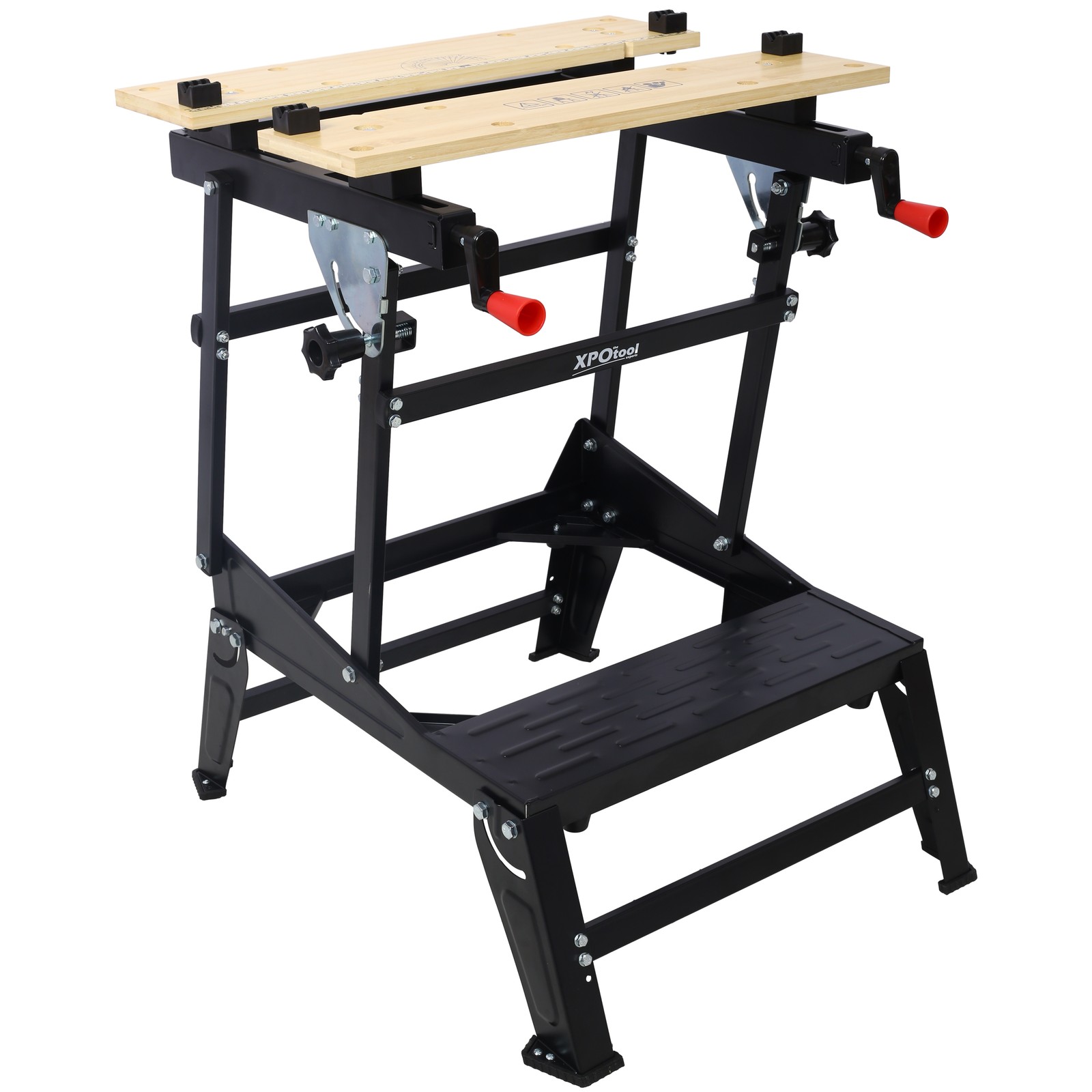 Portable Foldable Workbench, 550 lb Capacity, Adjustable Jaws & 4 Rotating Pins