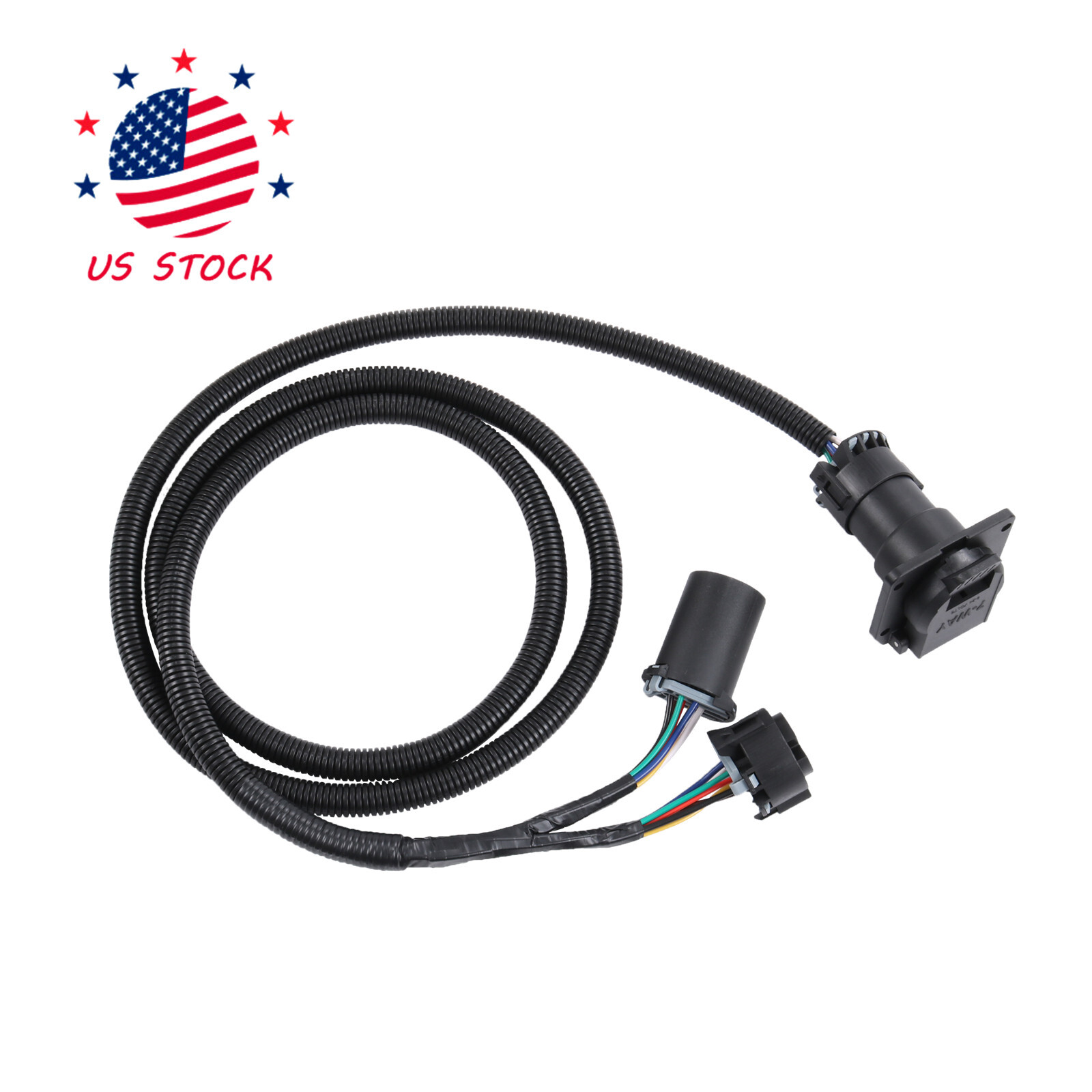7 Pin Trailer Wiring Harness Extension Connectors Truck Bed 7 Way RV Wiring Plug
