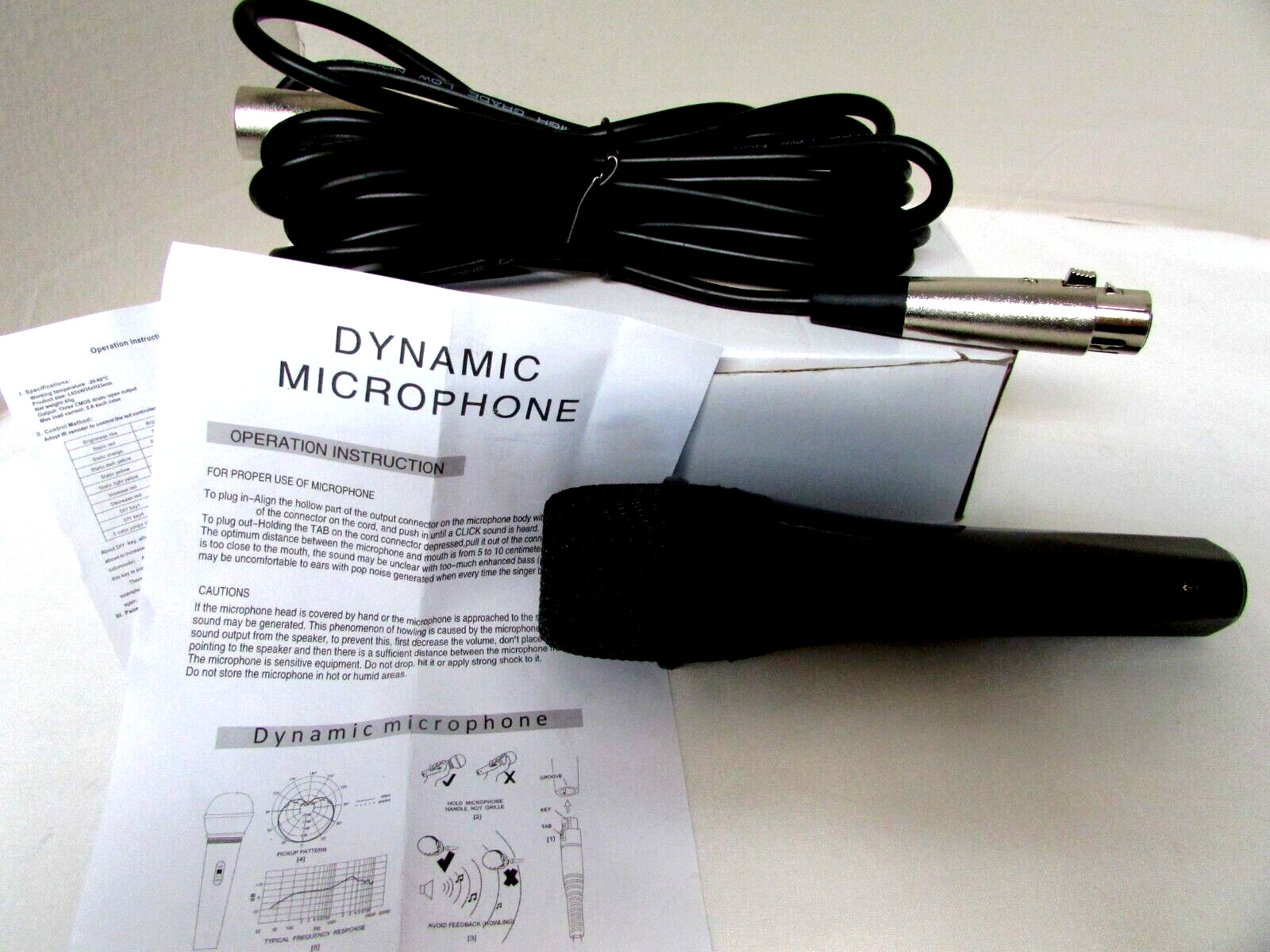Dynamic Handheld Microphone with High Grade Low Noise 15 ft Cable NEW Open Box