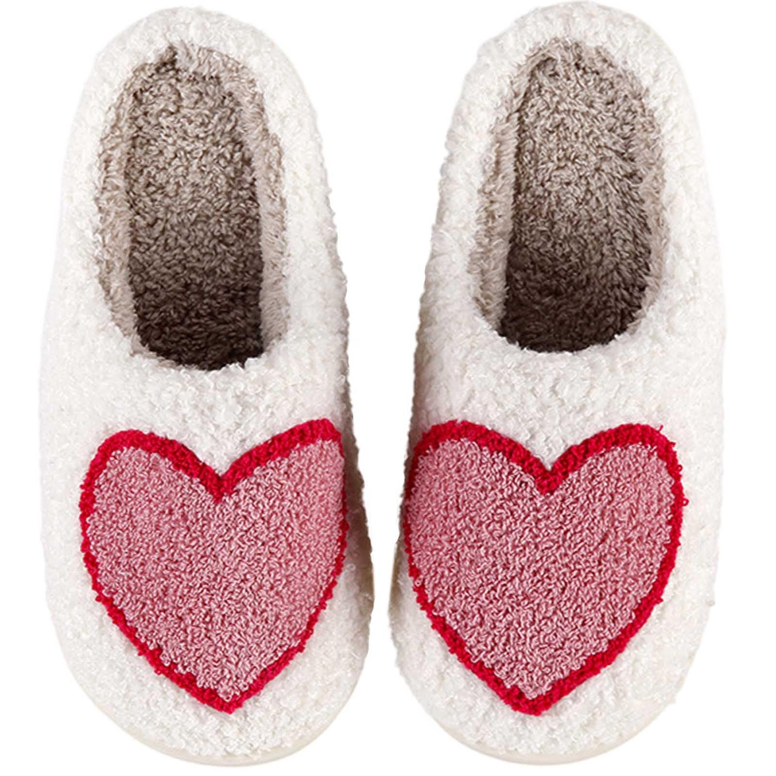 Aucomfo Heart Valentines Slippers For Women Men Valentines Day Gifts Cute Com...