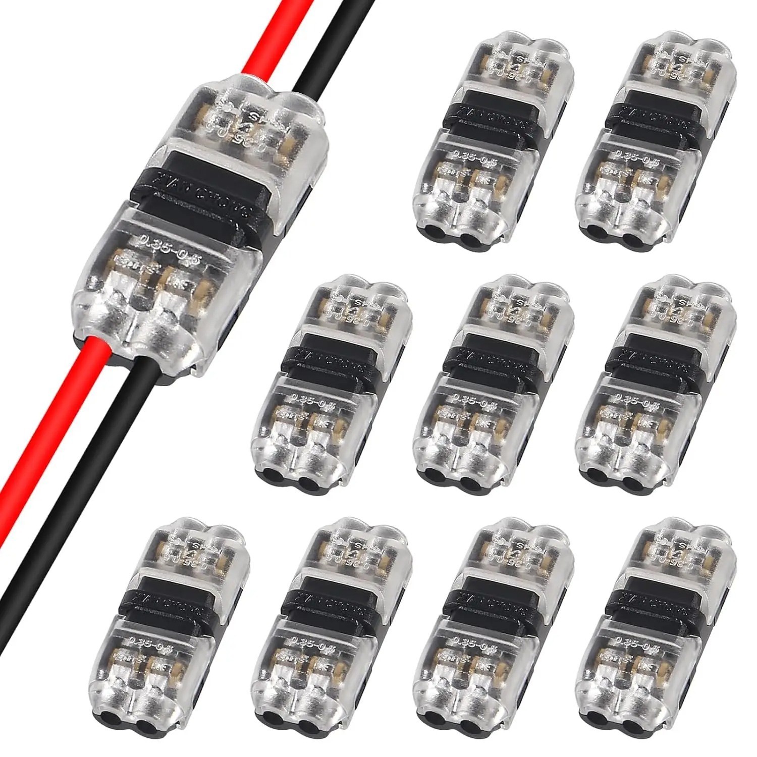 10Pack Quick Solderless Wire Splice Connector, 2 Way Automotive Fits 18-24 AWG