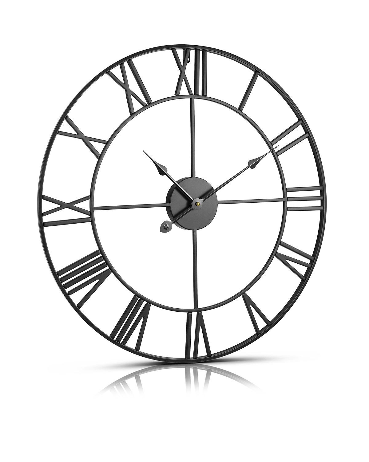 Wall Clock, 24 in Wall Clock Roman Numerals, Battery Operated Non Ticking Silent