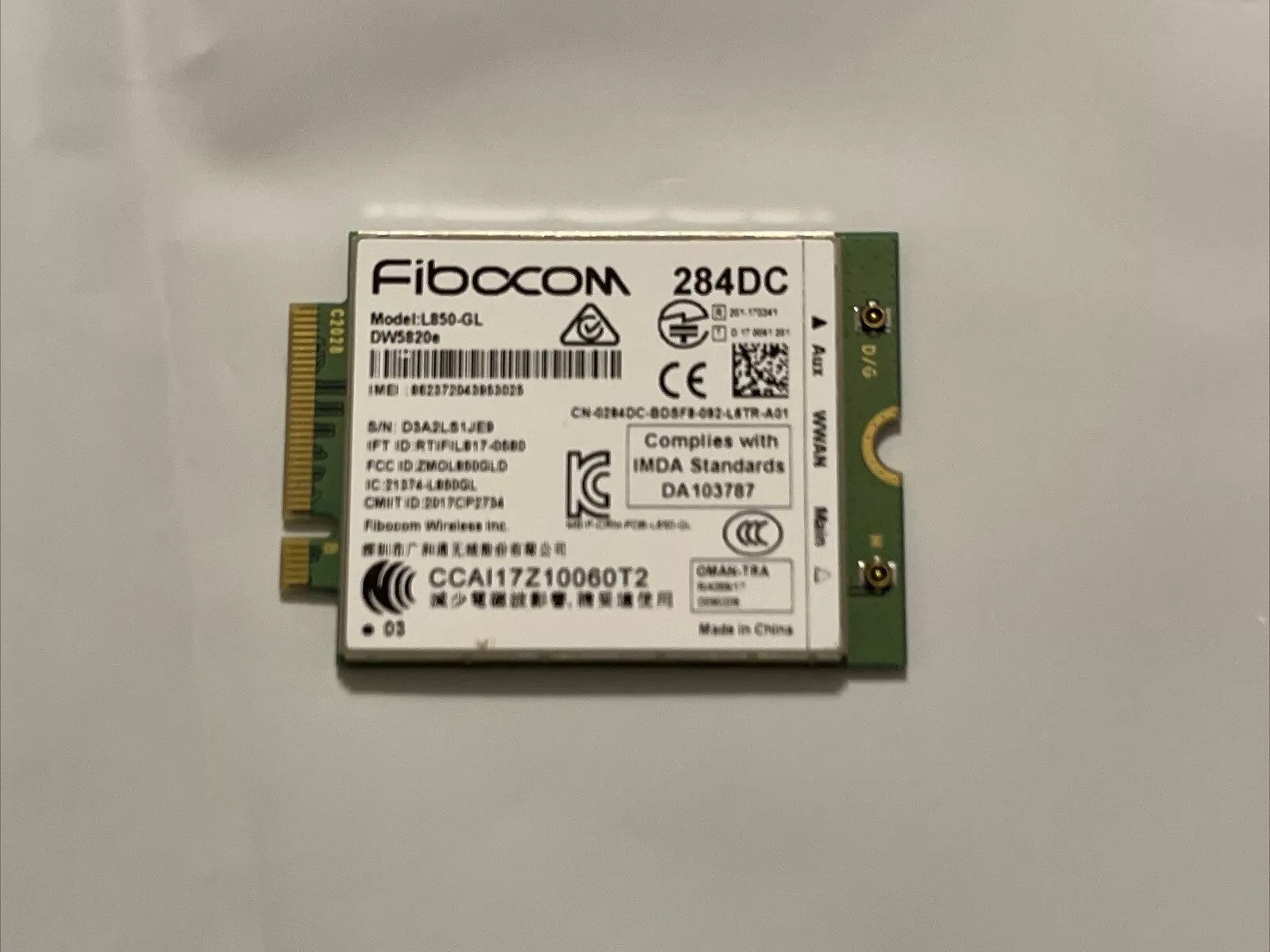 New Fibocom L850-GL LTE/WCDMA 4G WWAN Card Module A02 DW5820e 284DC