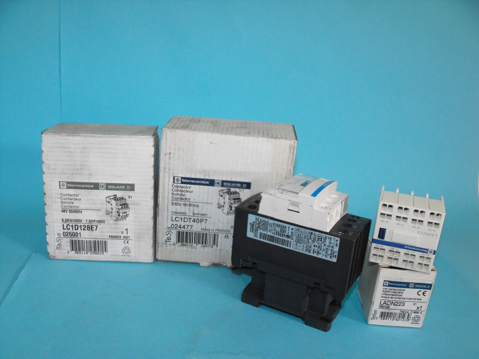 Schneider Electric.TELEMECANIQUE LC1D128E7+LC1DT40P7+LADN223.(LOT2PCS).NEW.
