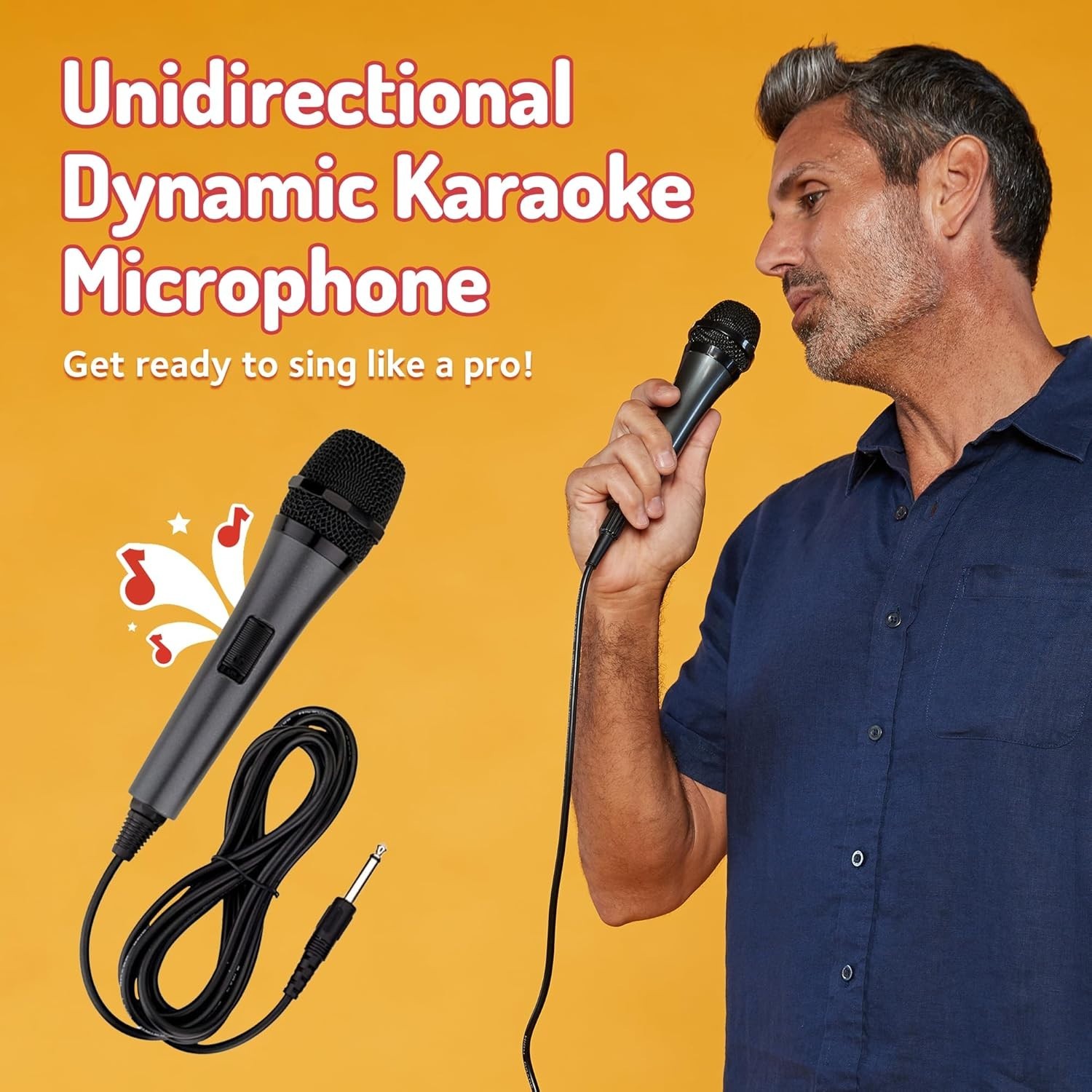 Dynamic Black Wired Microphone - Perfect for Karaoke, Events, & Public Speaking