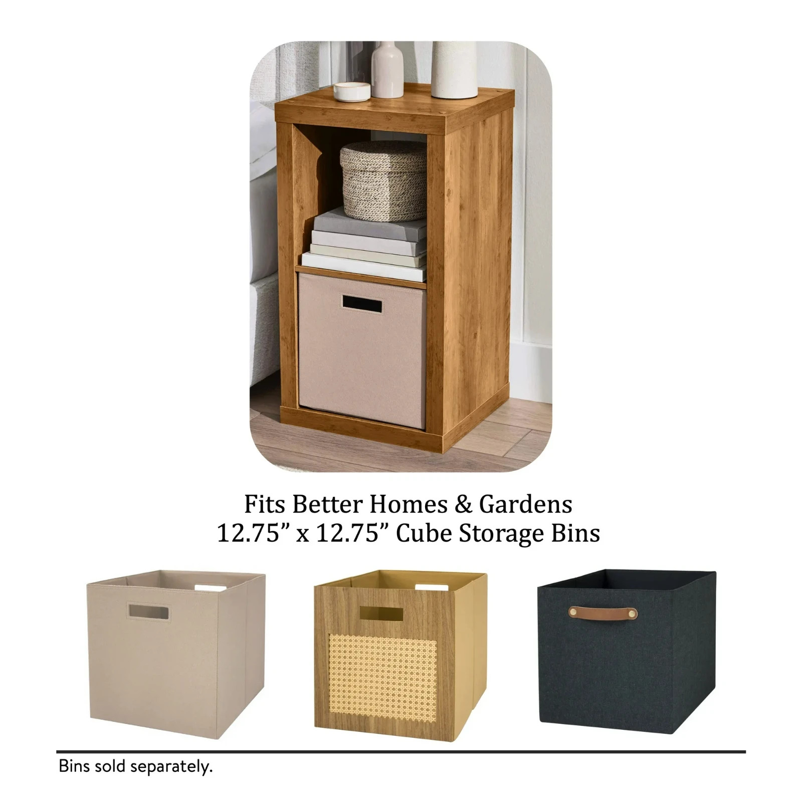 Better Homes & Gardens 2 Cube Storage Organizer, Light Honey