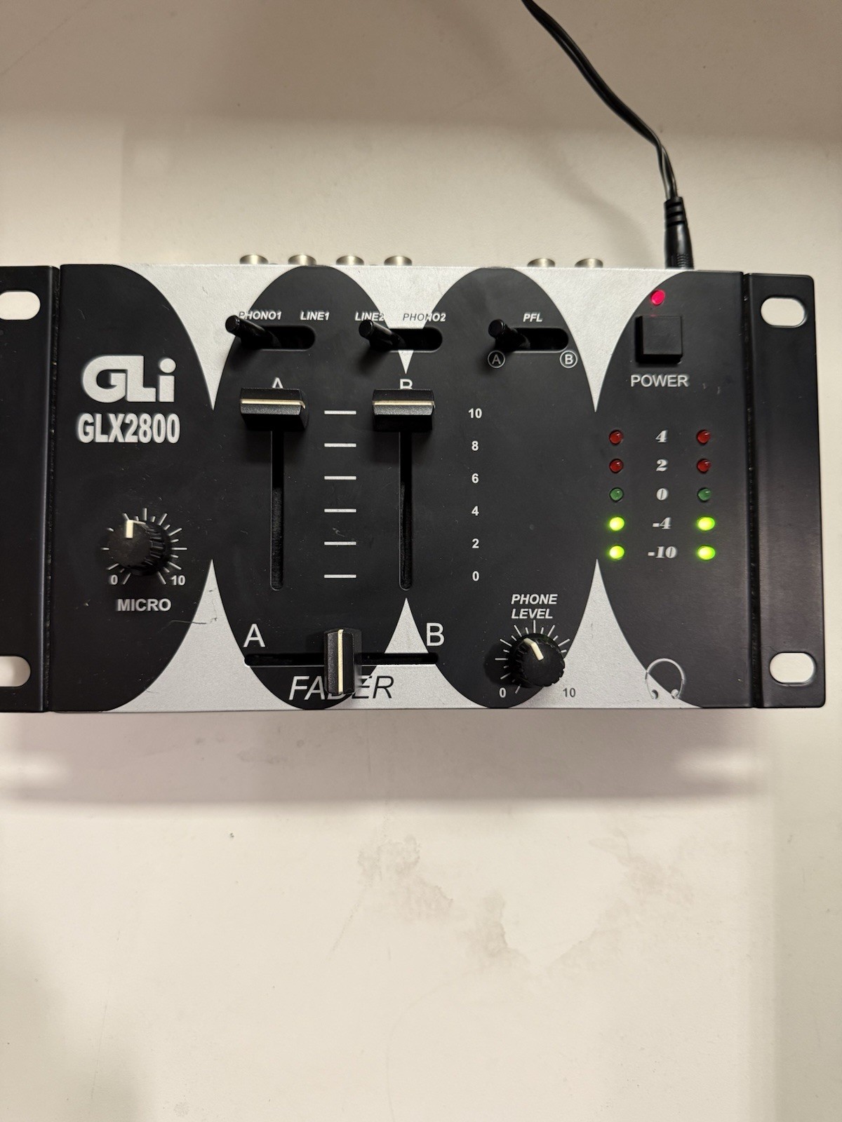 GLI GLX2800 Audio DJ Mixer  With power adapter