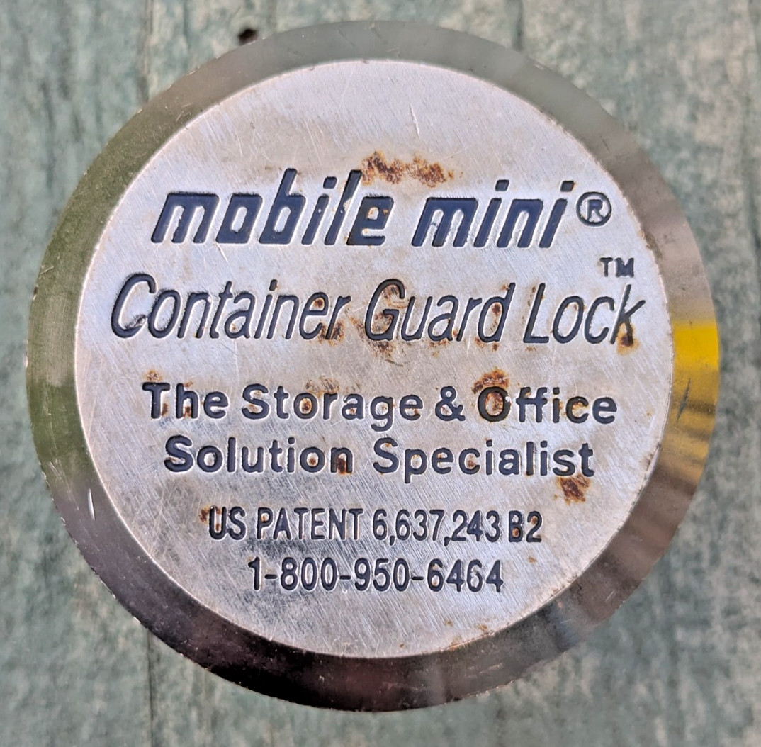 Mobile Mini Storage Container Guard Lock Hockey Puck 2 Keys