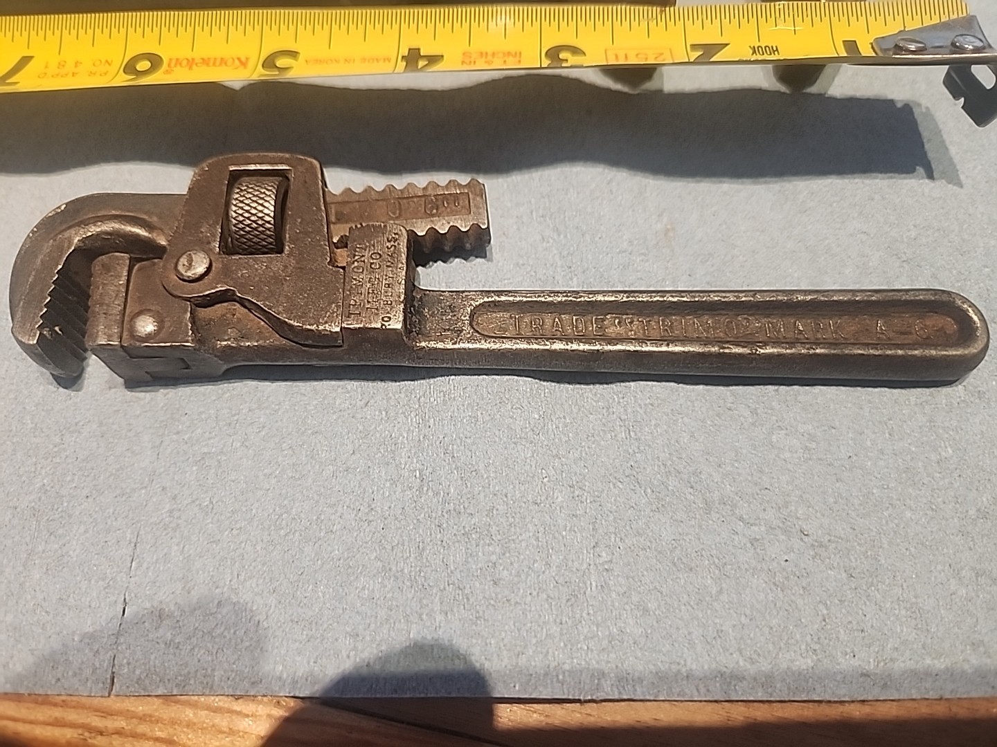 Antique Trimo Alloy Pipe Wrenches 12 inch and 6 inch