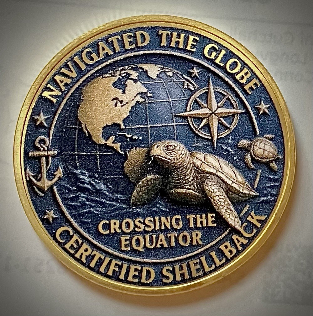 US Navy Shellback Challenge Coin-Gold Colored-Sea Turtle-New-USN