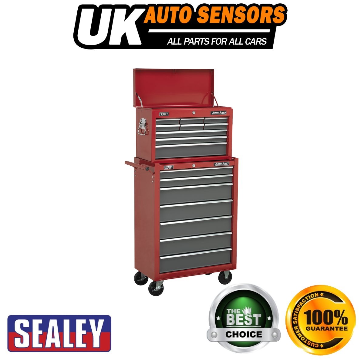 Sealey American PRO� Topchest 9 Drawer Red/Grey AP22509BB