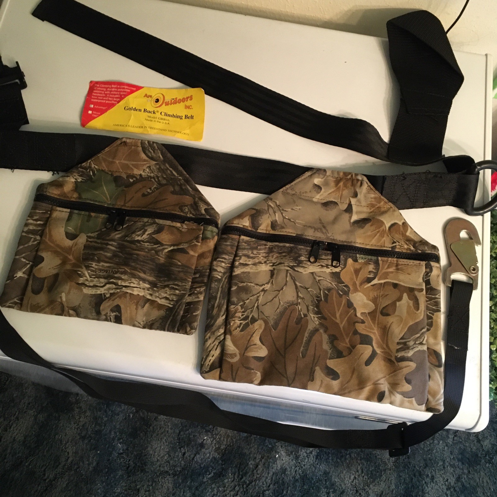 Apl Outdoors Tree Stand Hunting Belt With Bow Rest Pouches Tree Strap