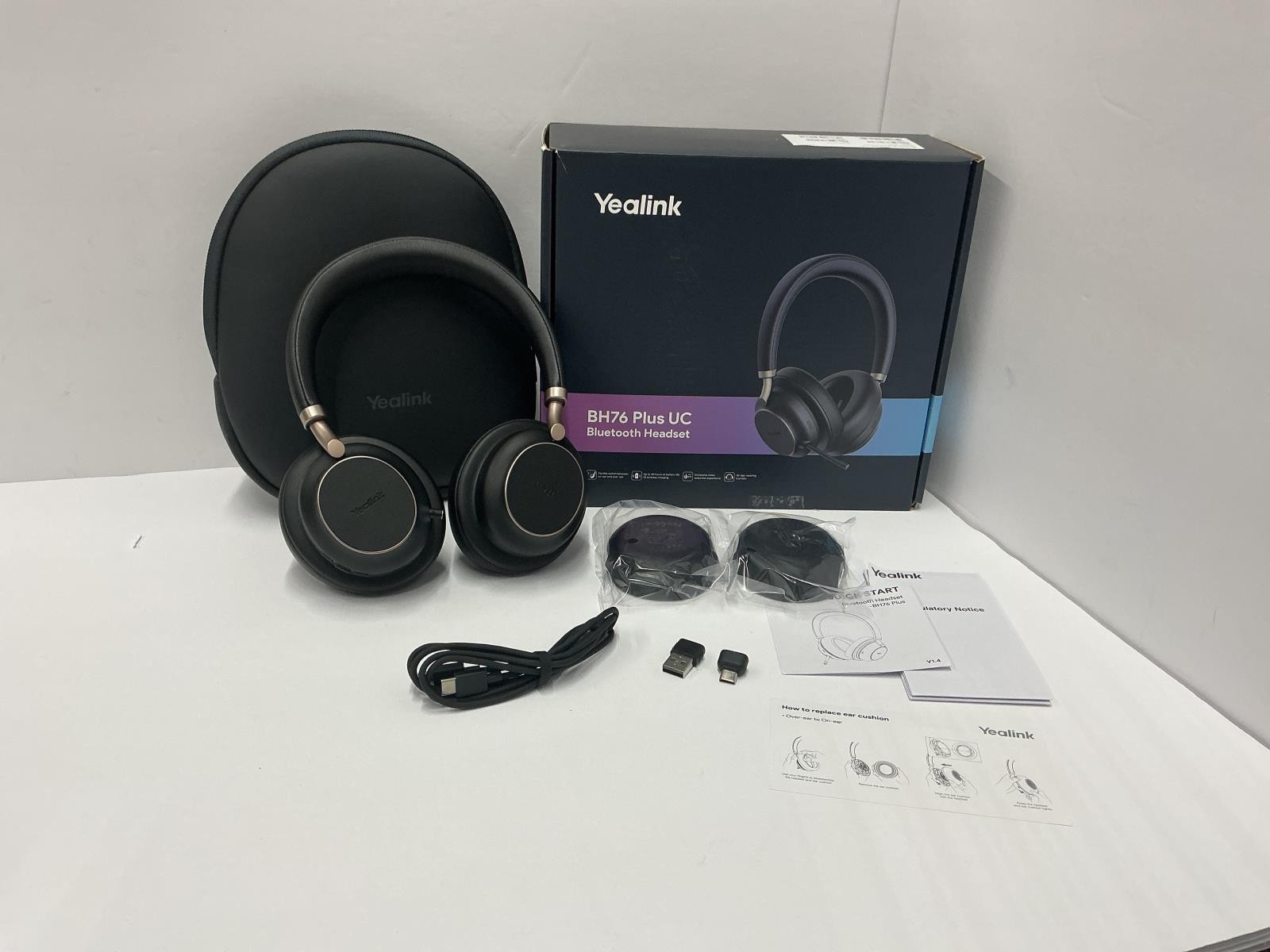 Yealink BH76 Plus UC USB-C/A Dual Wireless Headset LEFT EAR NON WORKING 1208708