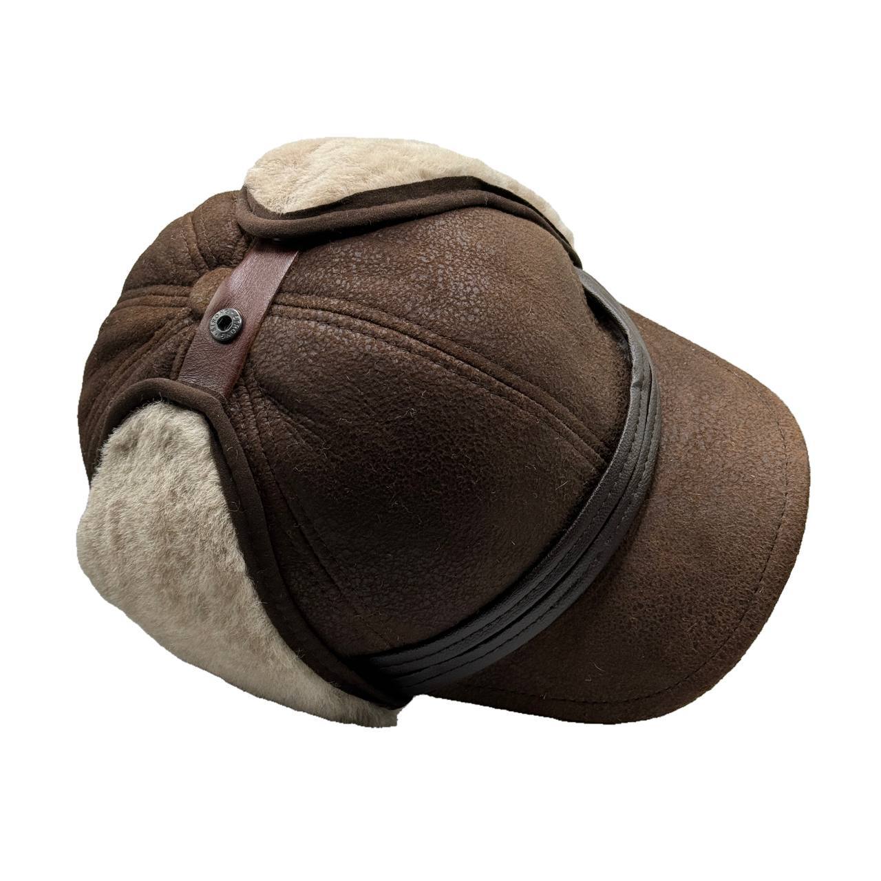 Men's FUR WINTER HAT Sheepskin Shearling LEATHER TRAPPER USHANKA Hat M-XXXL