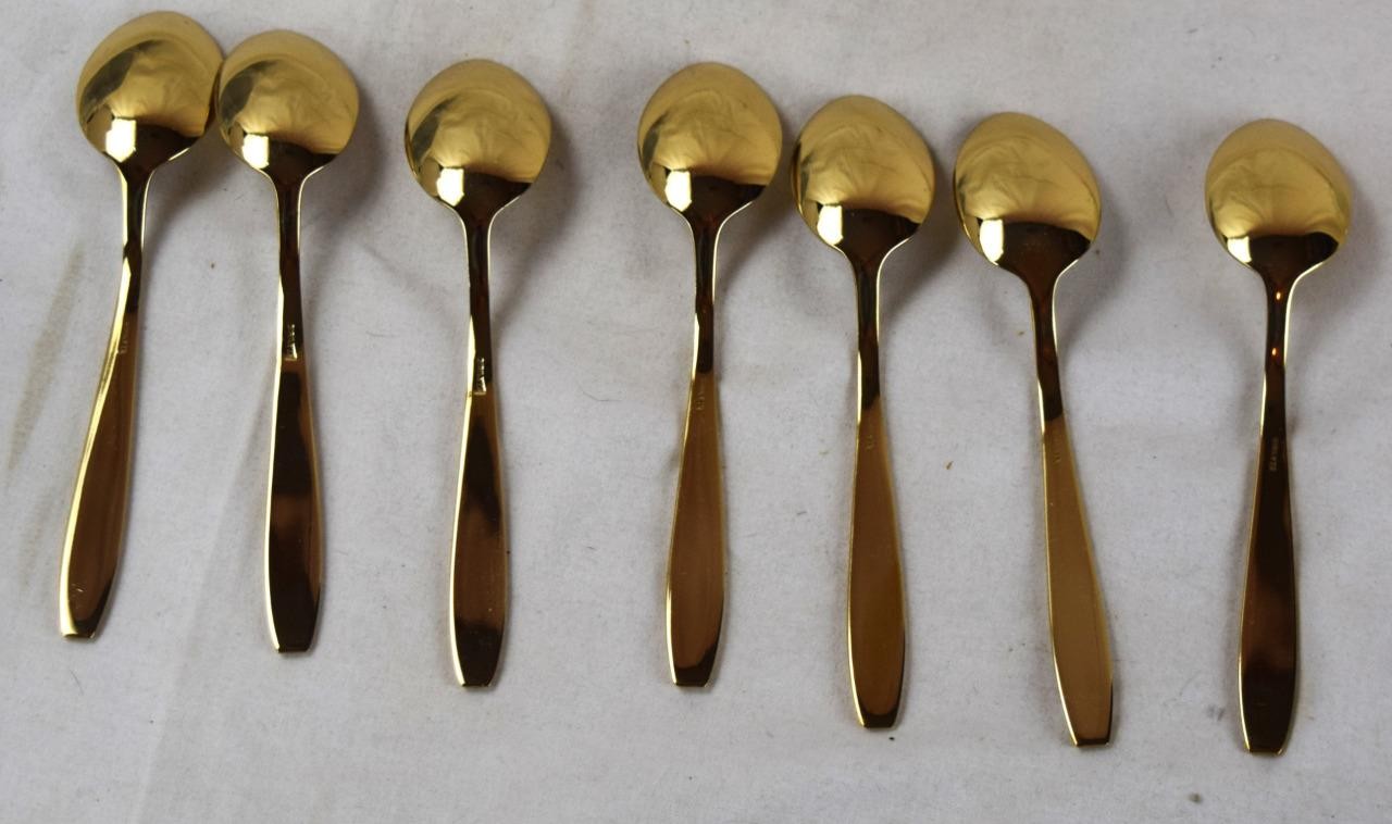 Dirilyte Goldware Flatware 6" Teaspoons x7