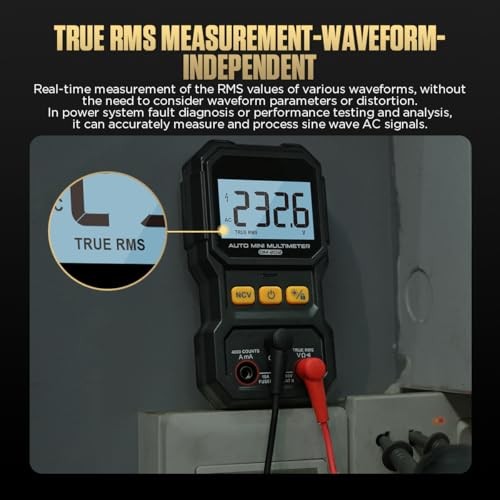 True RMS Auto-Ranging Mini Multimeter - 4000 Counts - NCV, DM202