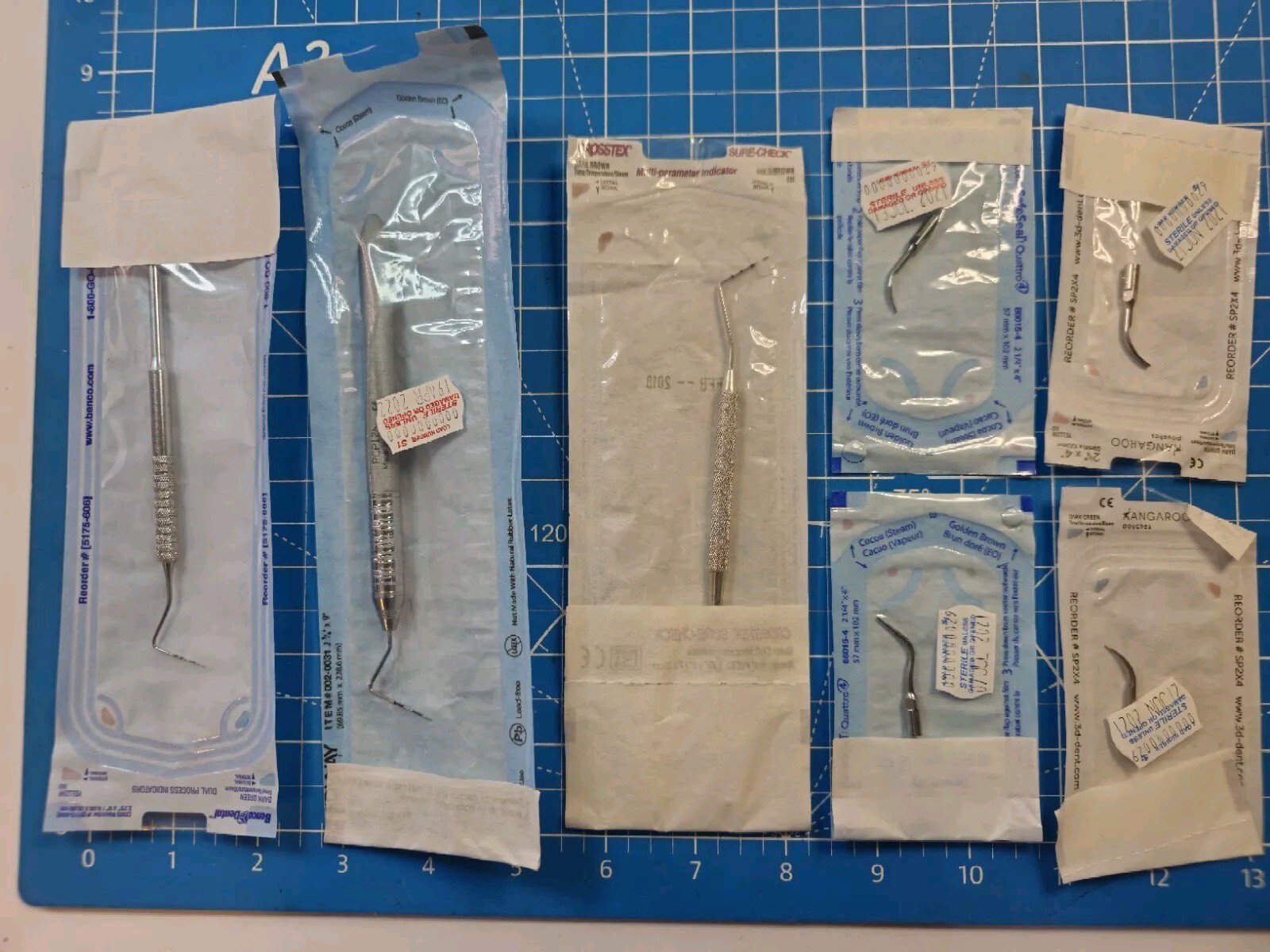 7 Steel Metal Dental Probes Picks Tools Sealed In Original Packaging