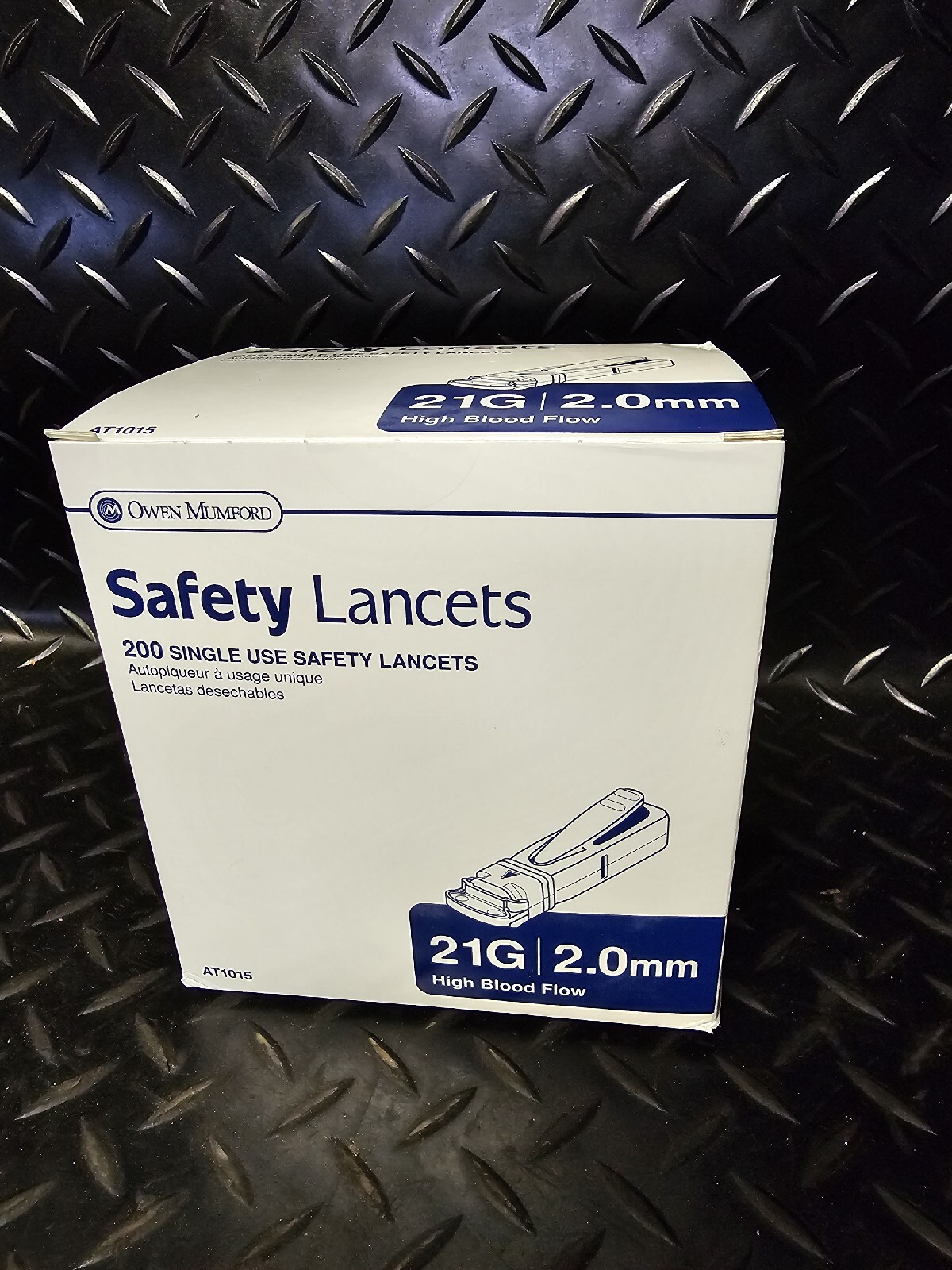 NEW Owen Mumford AT1015 200-pc Single Use Safety Lancets 21G 2mm