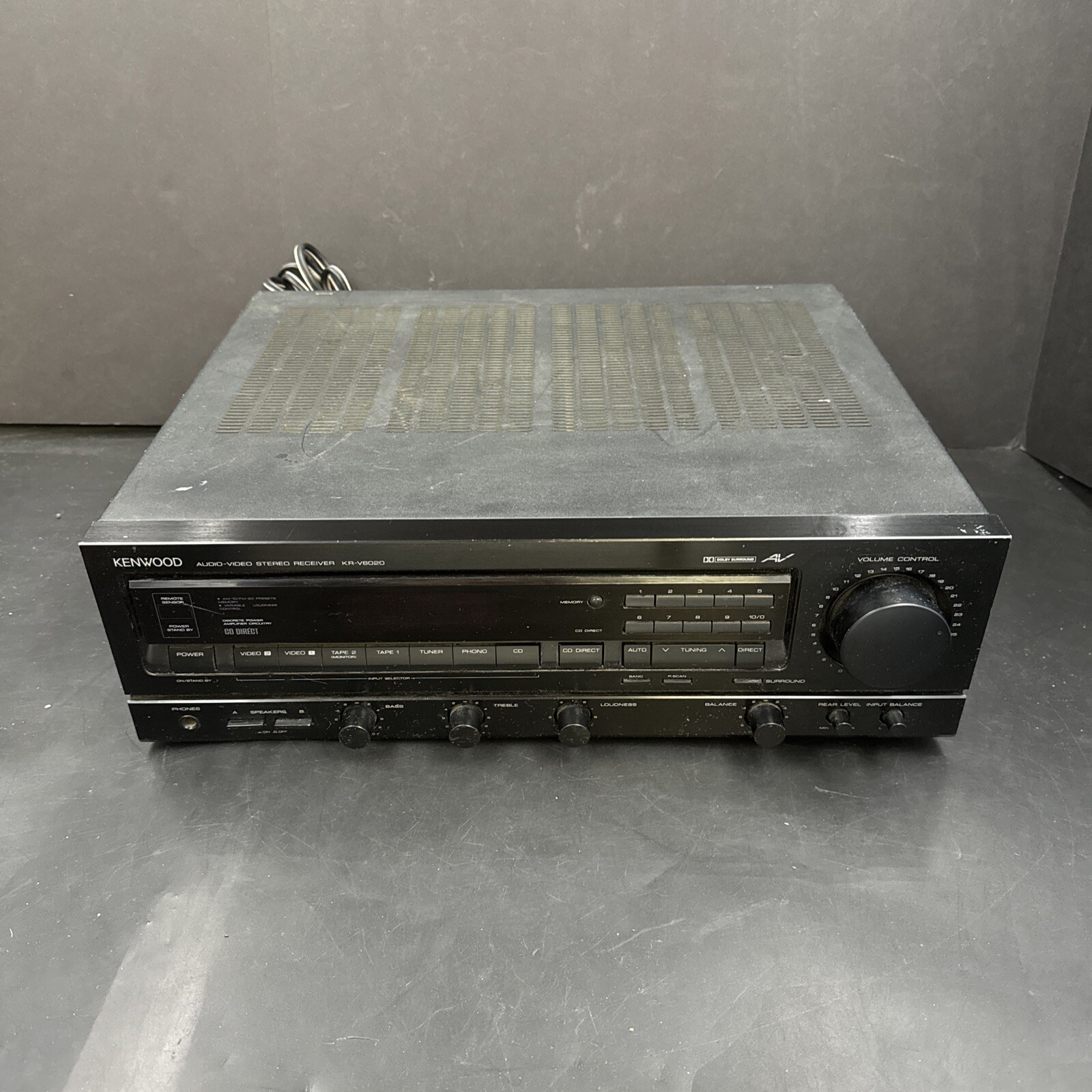 Kenwood KR-V6020 Audio Video Stereo Receiver Parts Not Working Vintage Stereo