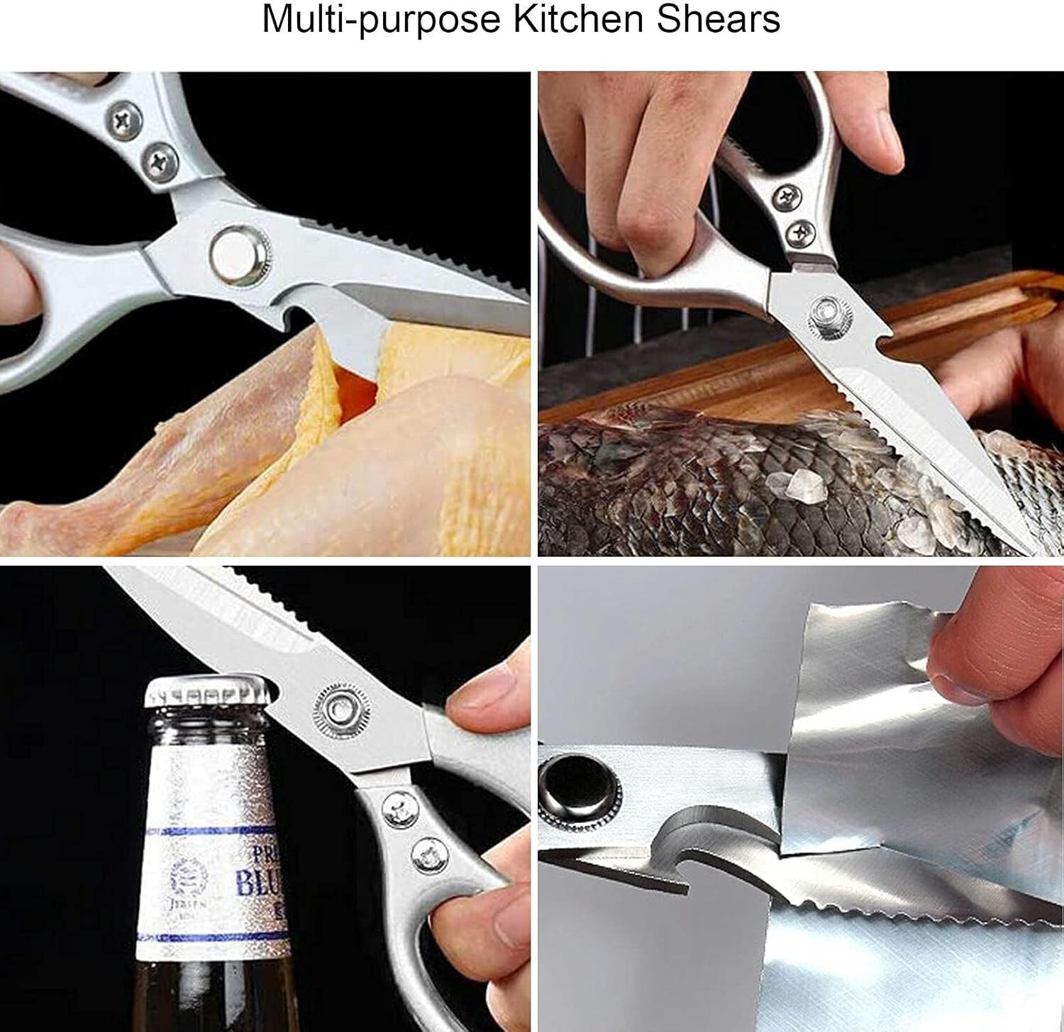 Kitchen Stainless Steel Multipurpose Kitchen Shears Heavy Duty Scissors Sharp US