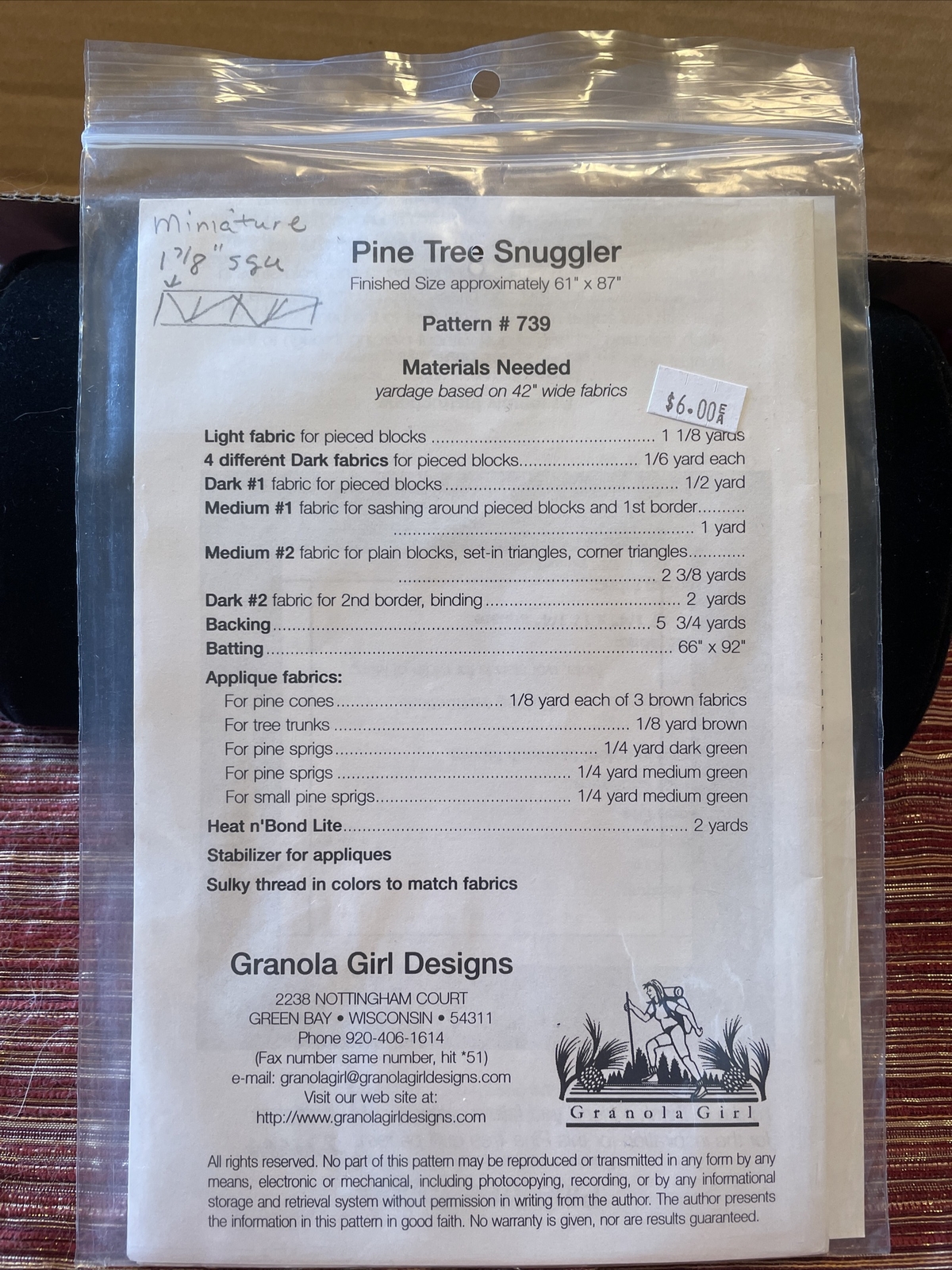 granola girl pine tree snuggler and table topper quilt pattern table runner 739