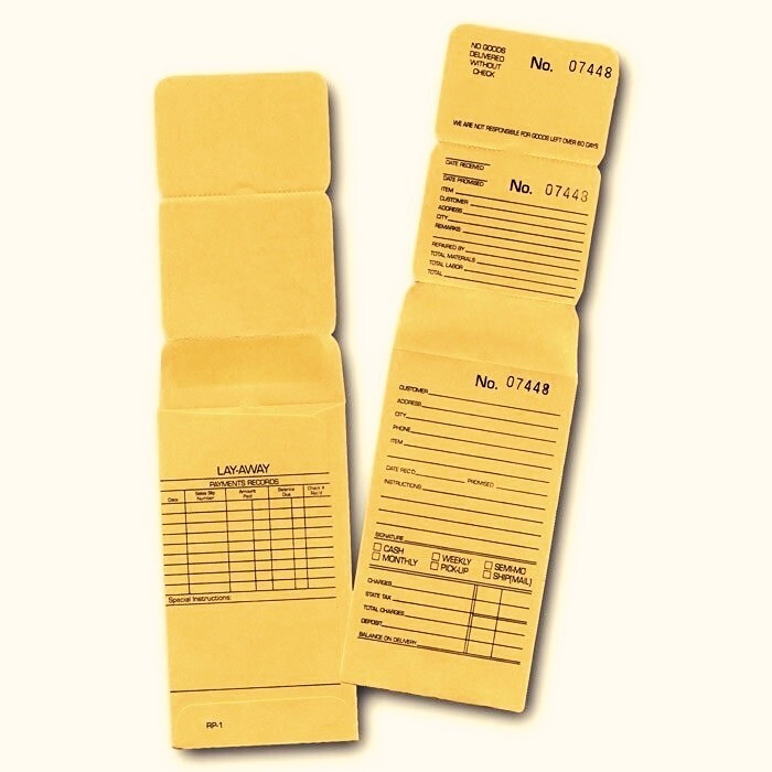 100 Triple Duty Repair Layaway Envelopes Watch Jewelry Parts Jobs Inventory