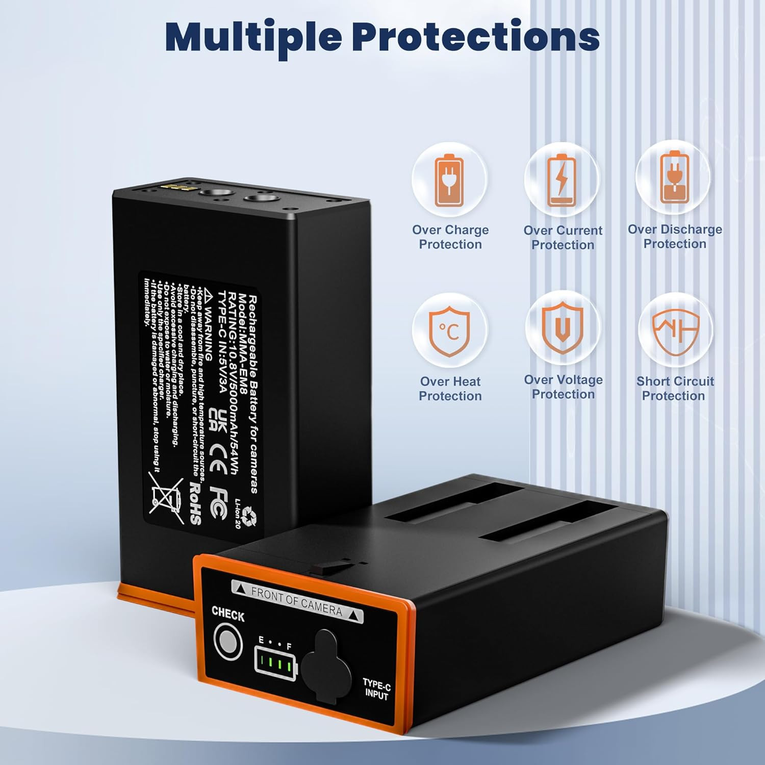 4-Pack 5000Mah Replacement Battery for Moultrie Cellular Trail Cameras - Compati