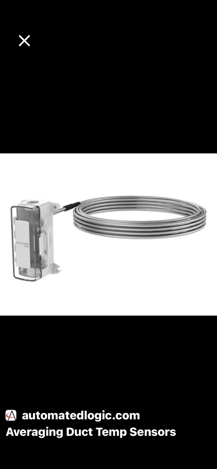 Automated Logic￼ 10K thermistor temperature sensor, model ALC/10K-2-A-24”-BB4
