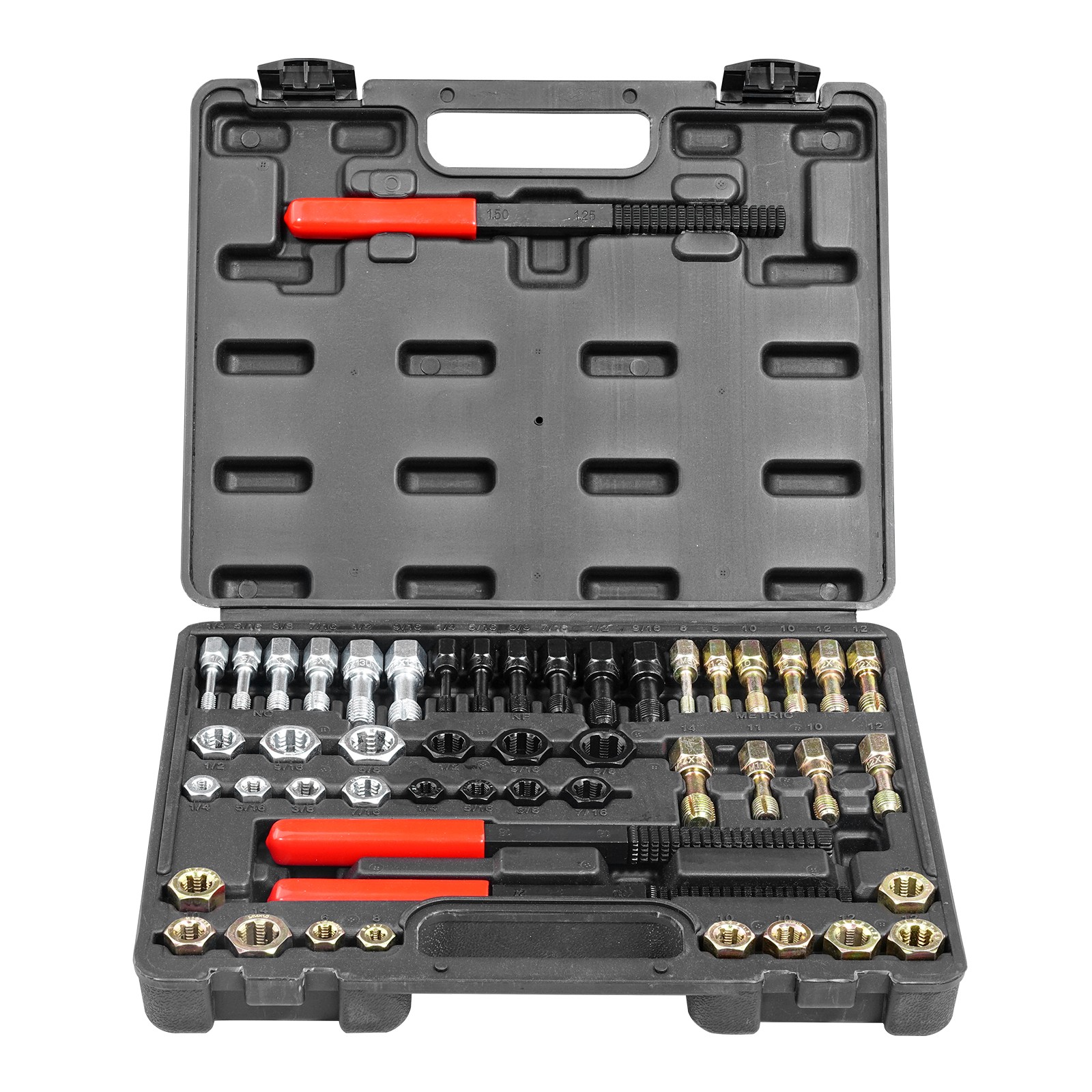 Uimoso 49PCS Thread Chaser Set UNC UNF Metric Thread Restorer Tool Rethreading