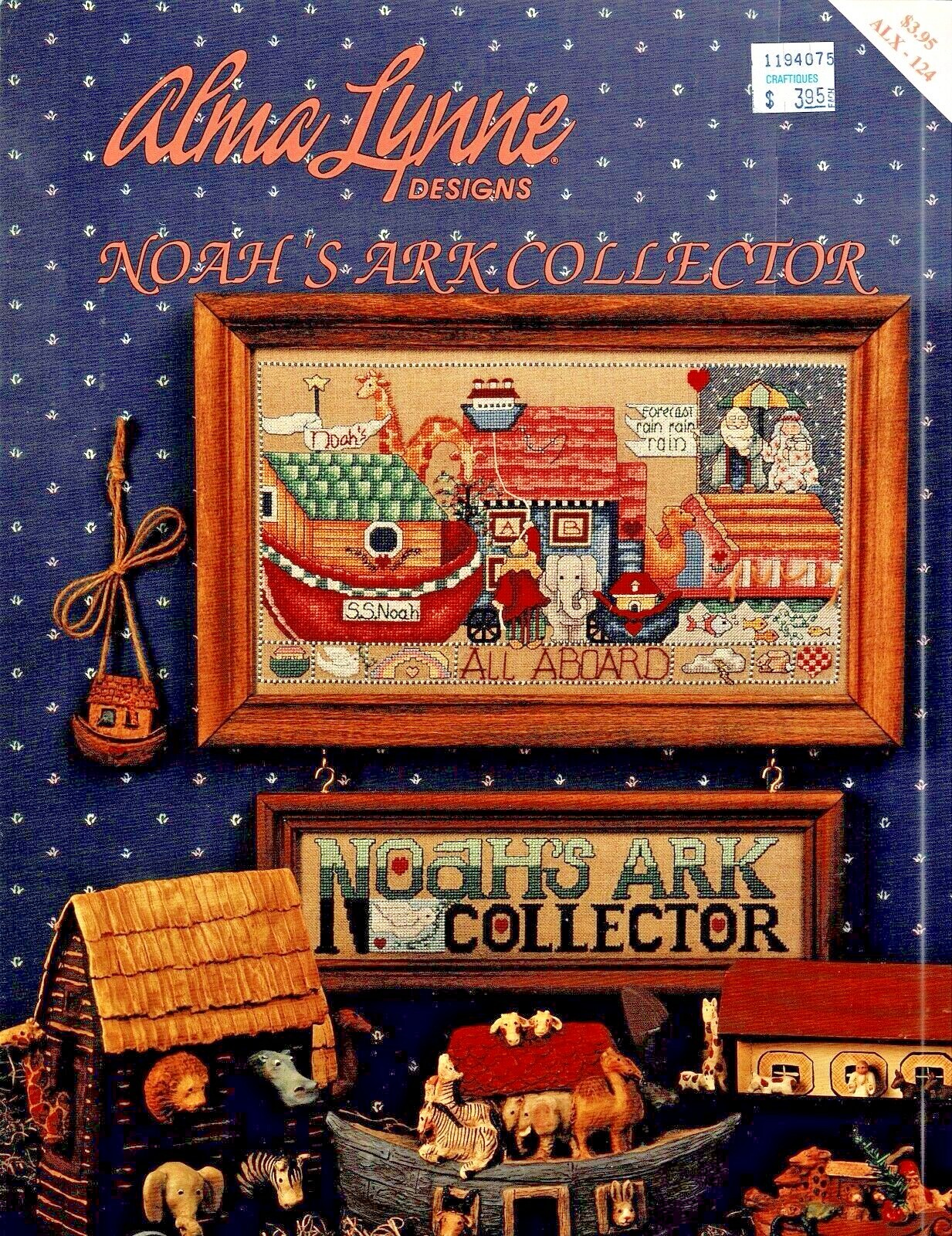 NOAH'S ARK COLLECTOR CROSS STITCH LEAFLET-ALMA LYNNE DESIGNS-COPYRIGHT 1994