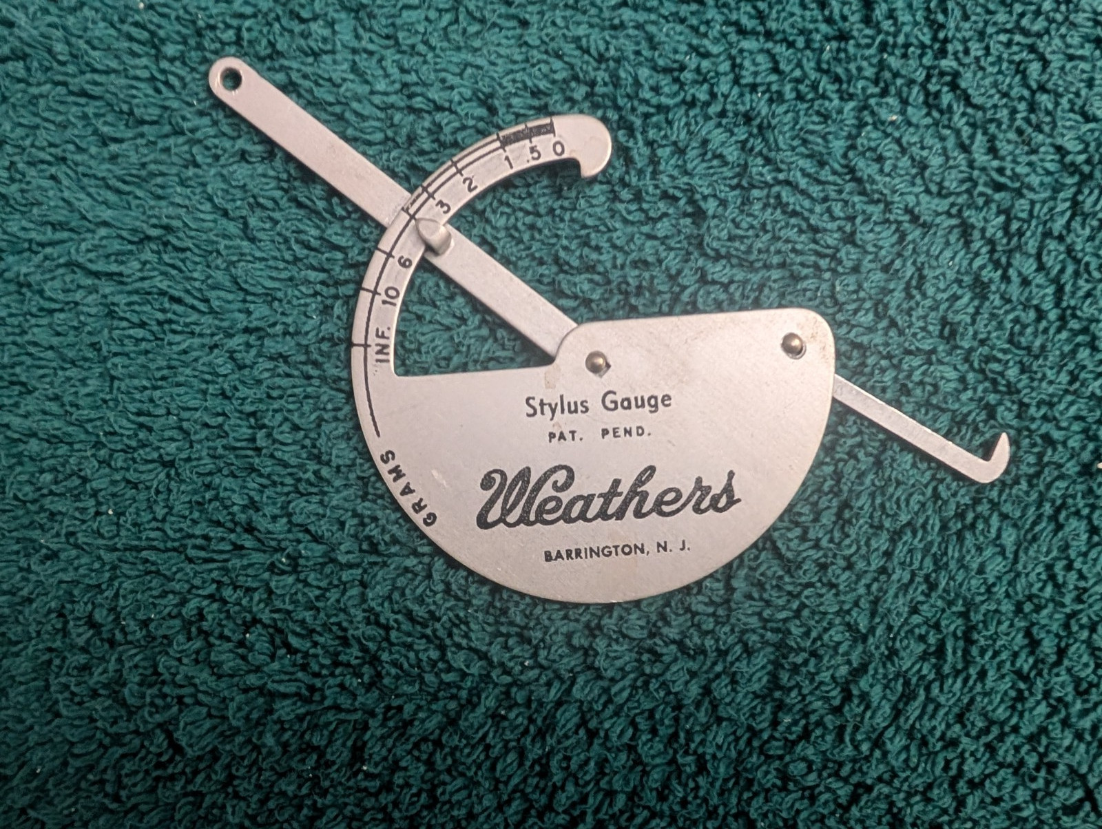 Vintage Weathers Stylus Gauge Tracking Force Gauge w/ Case Barrington NJ Record