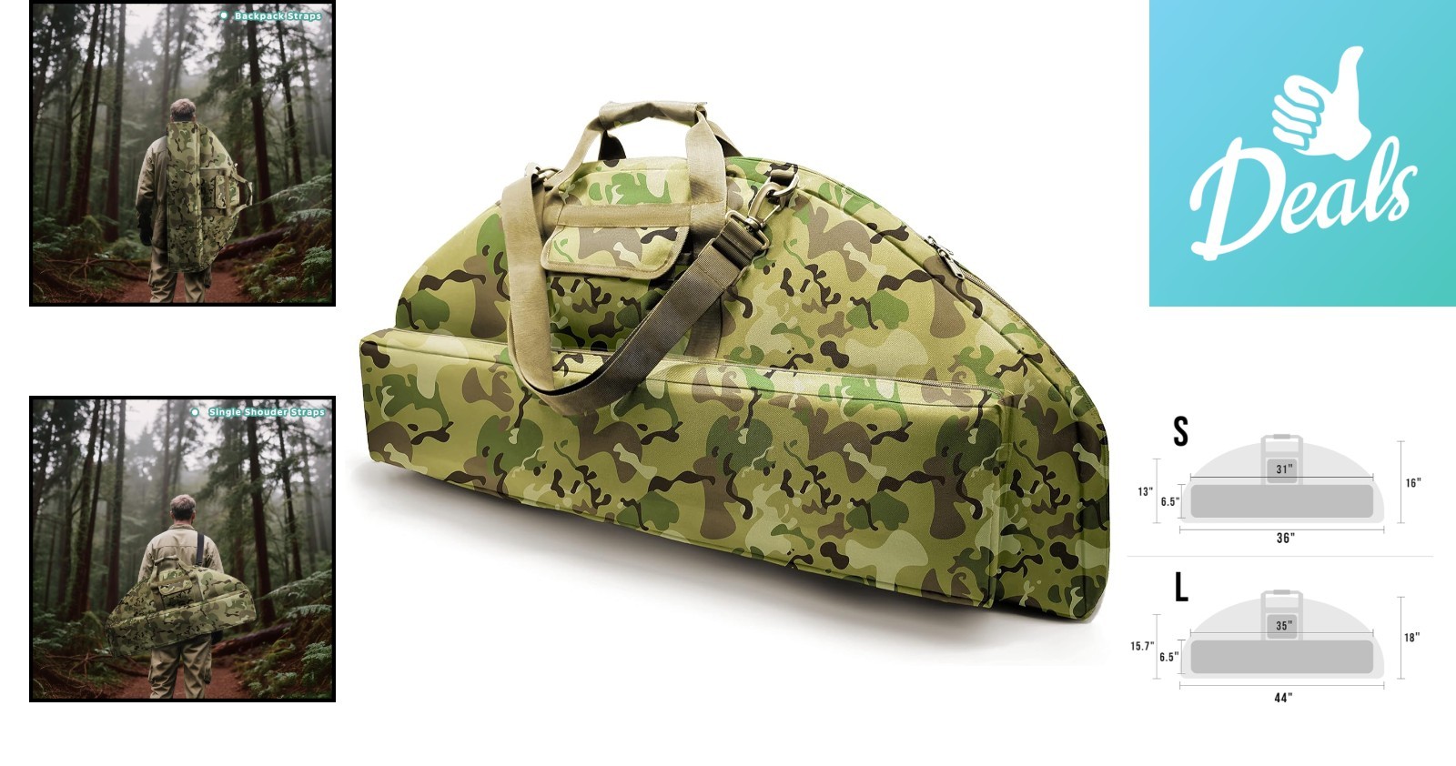 Secure & Lightweight Compound Bow Case - 44'' Padded Soft Protection & Storage