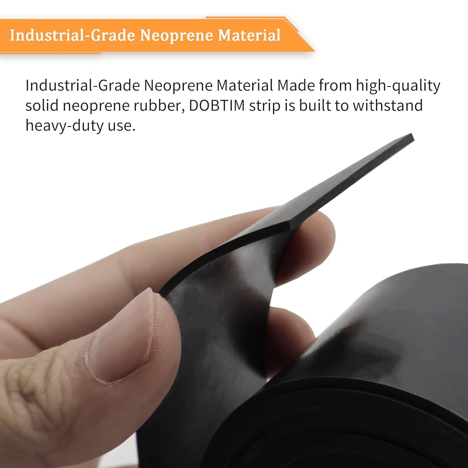 DOBTIM Neoprene Rubber Strips 1/16 (.062)" Thick X 2" Wide X 10'Long, Solid Rubb