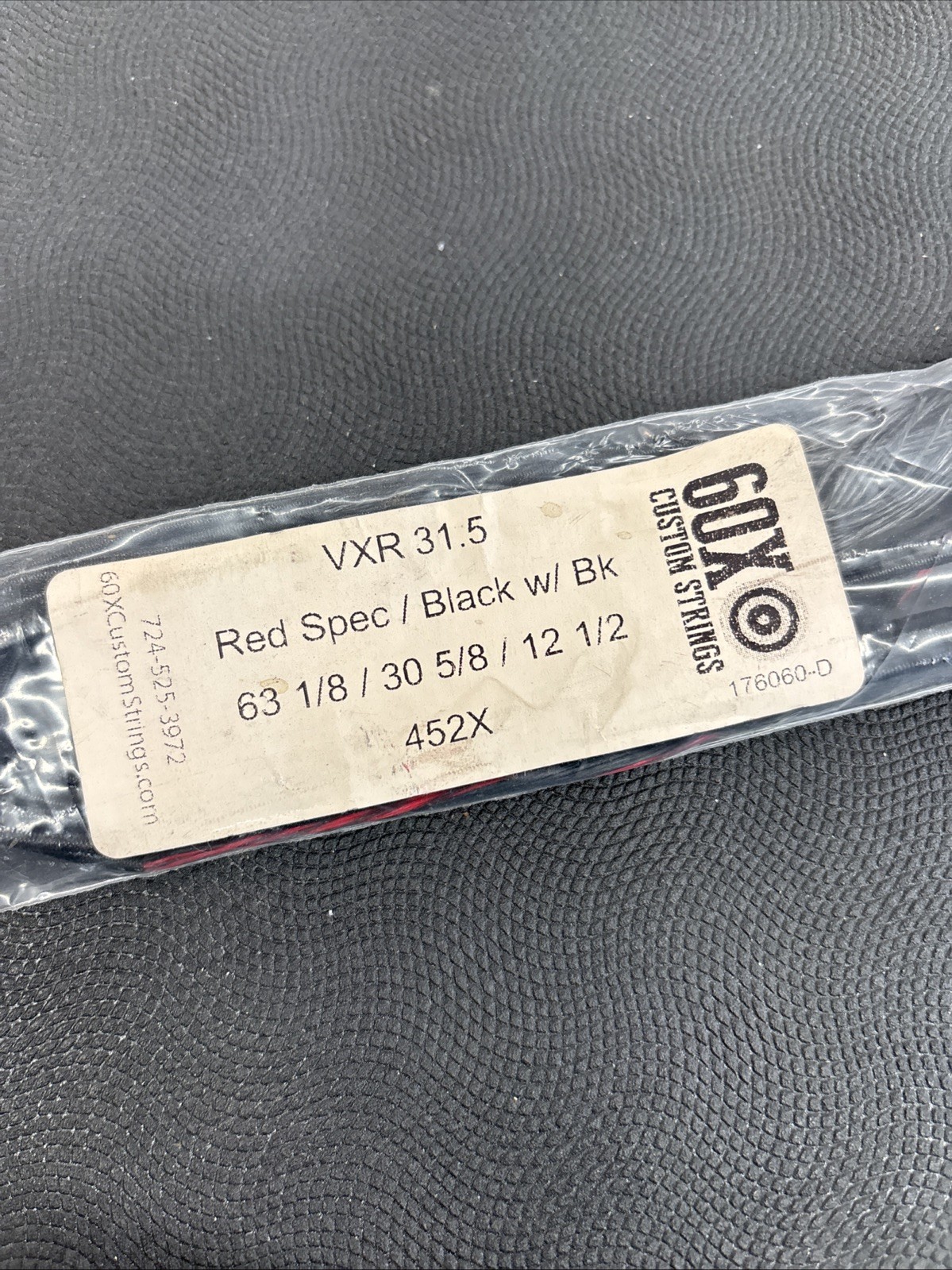60X VXR 31.5 Bow String Set Complete Red Spec/ Black Bowstrings