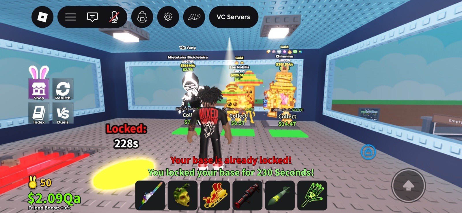 VC Servers Game Item Asset Secret Gold Diamond Collect Offline Cash Friend Boost