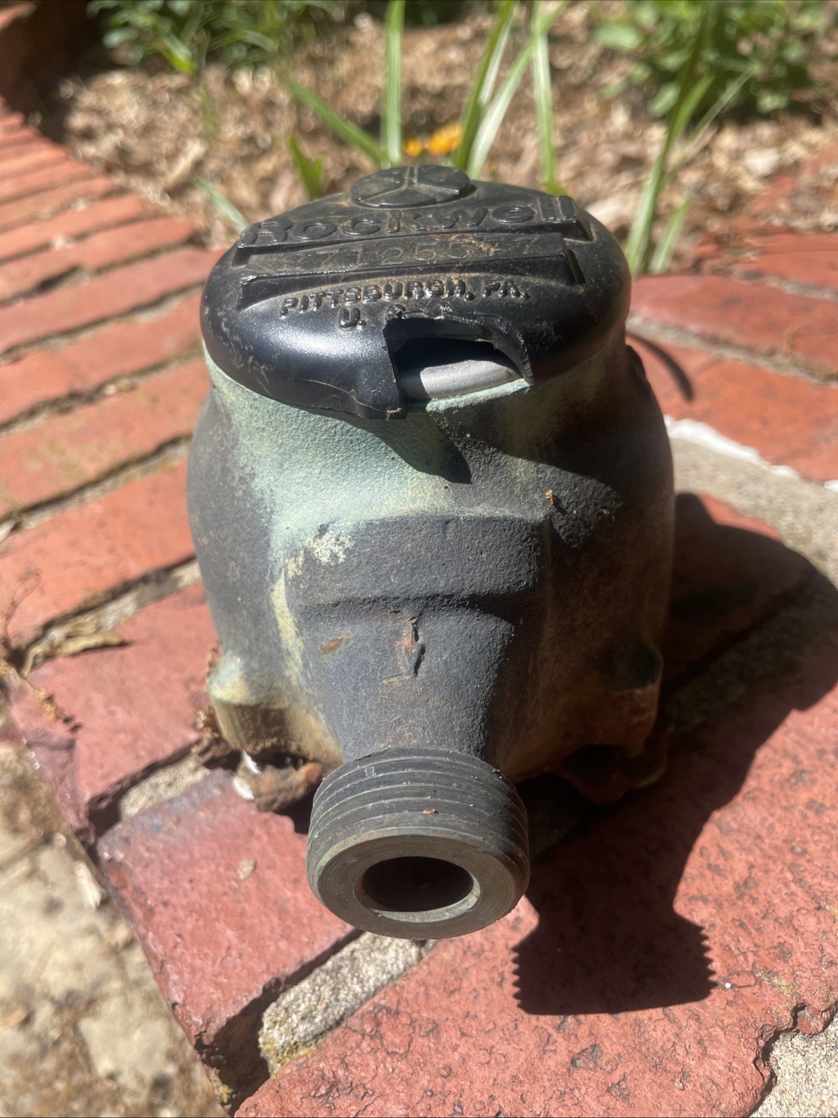 Rockwell International Brass Vintage Water Meter 5/8”/S2