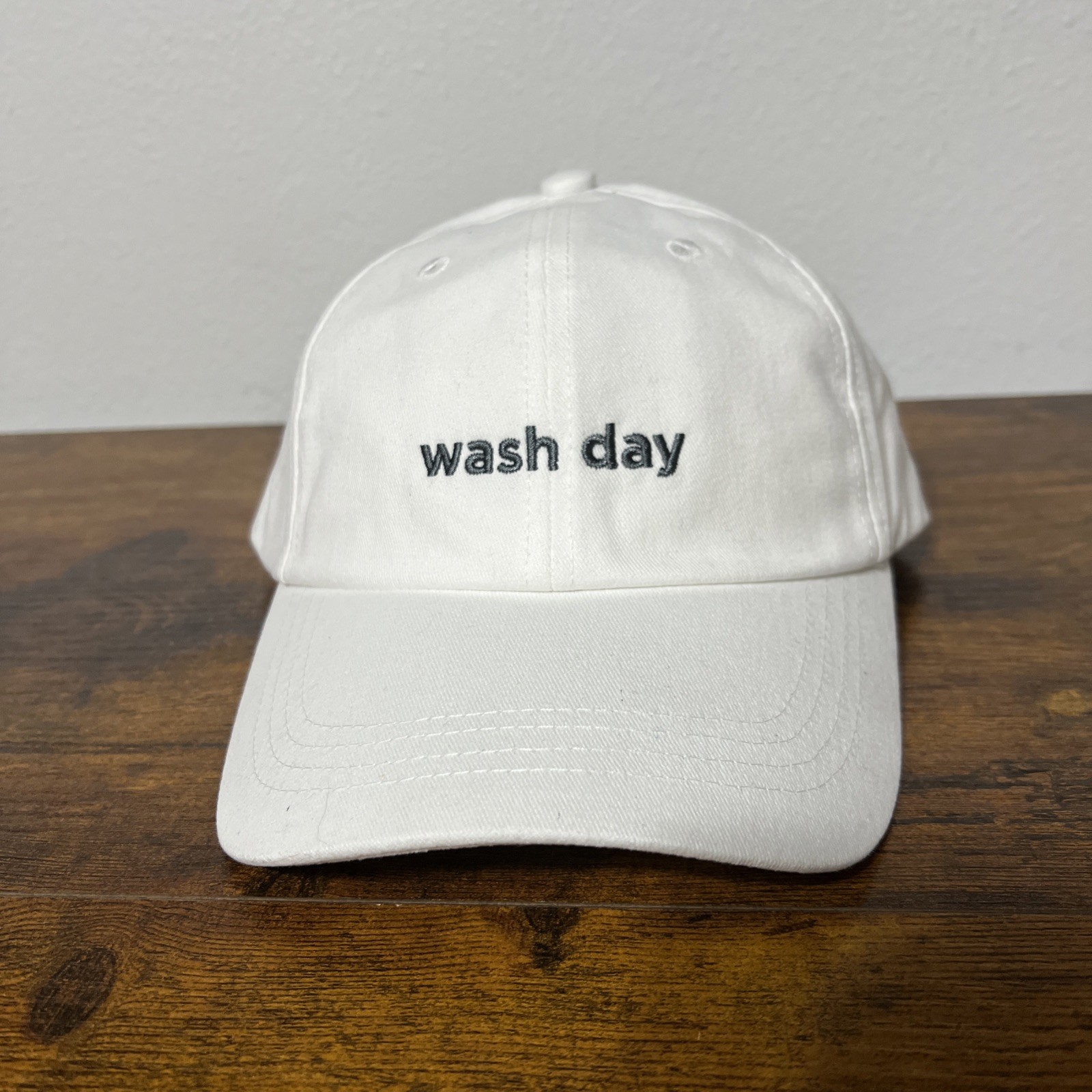 Briogeo Wash Day Hat Embroidered What W/grey Lettering Adjustable NWOT
