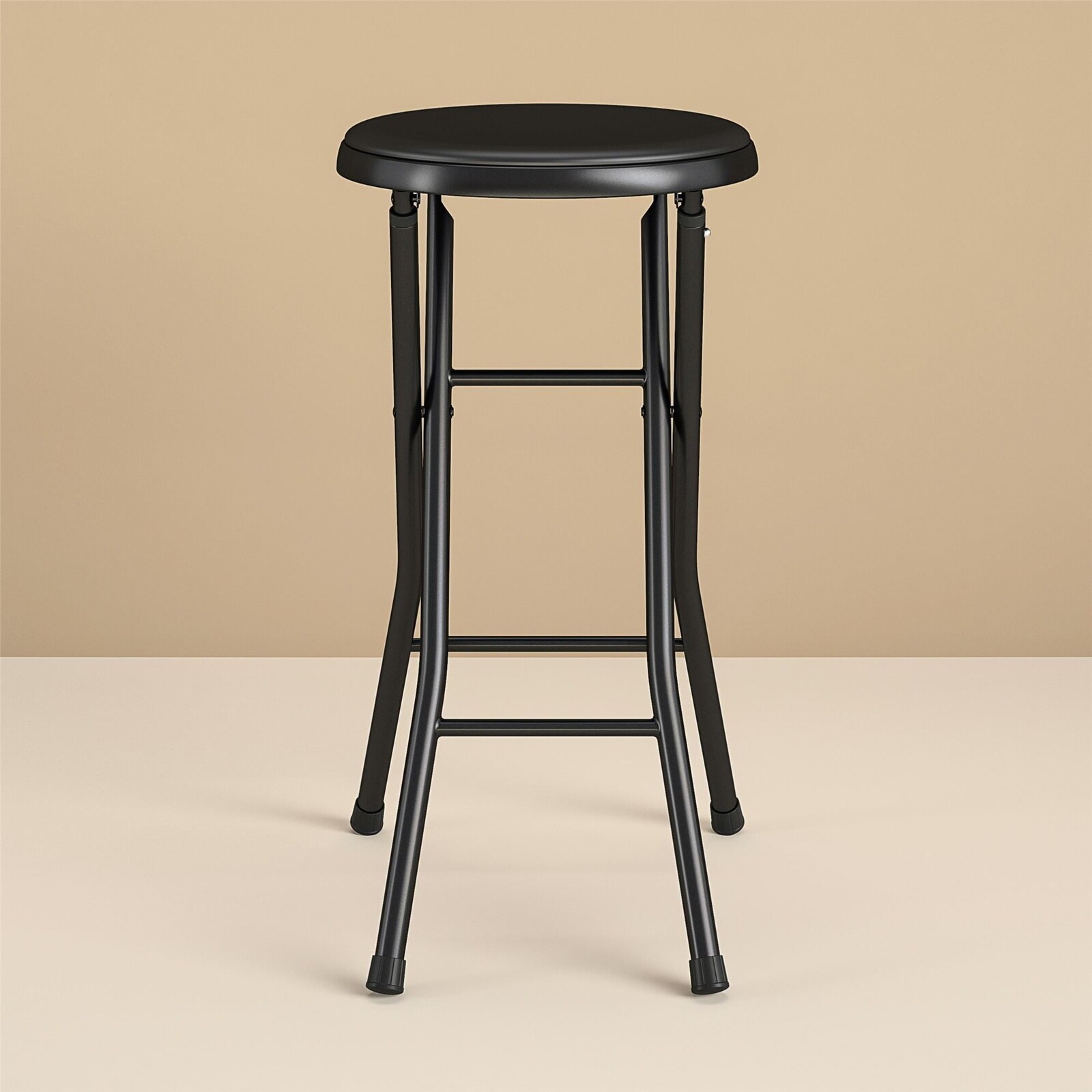 Folding Metal Stool Lightweight Portable Lightly Padded Seat Weddings Parties