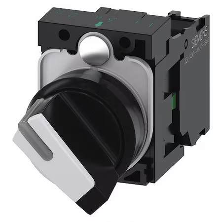 Siemens 3Su1100-2Bf60-1Ba0 Selector Switch, 22 Mm, 1No, White